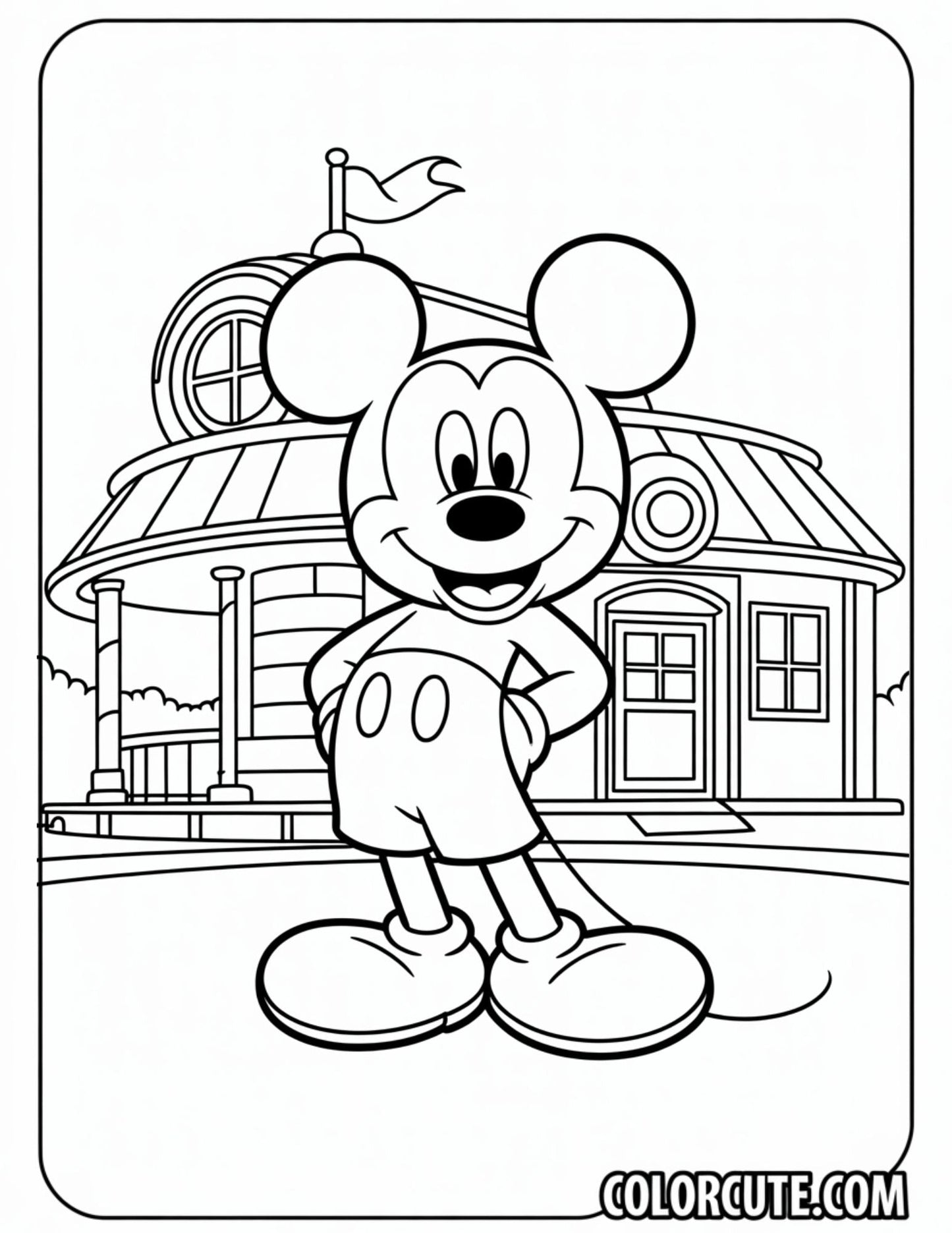 Mickey Mouse Clubhouse Coloring Page | Free PDF Printables