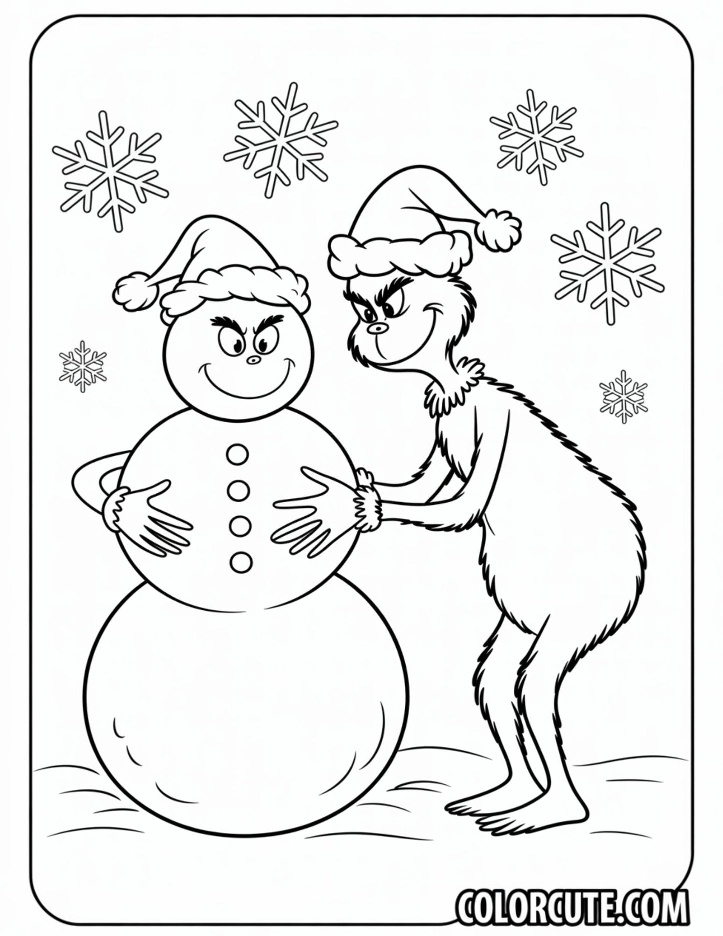 Snow Grinch Coloring Page | Free PDF Printables