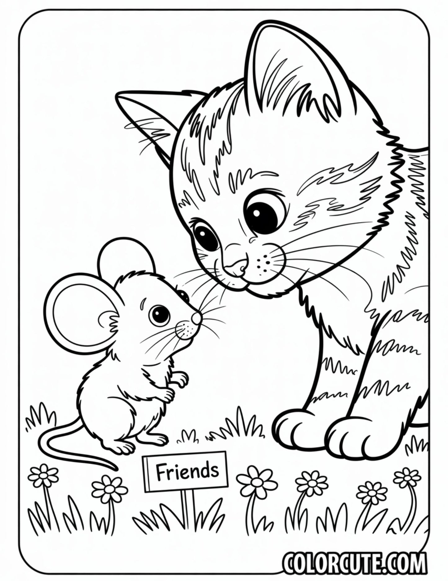 Cat and Mouse Coloring Pages | Free PDF Printables