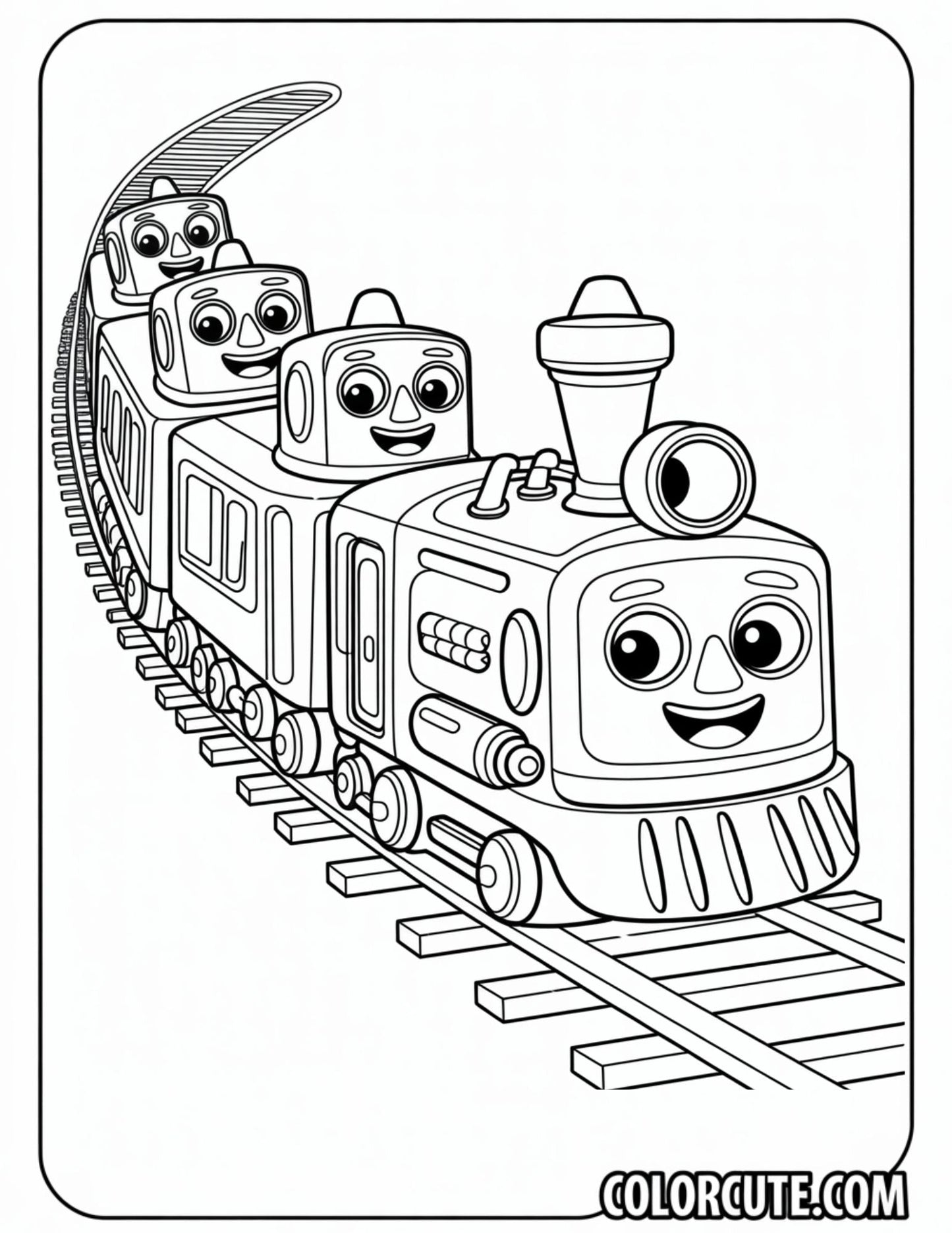 Circus Train Coloring Page - Free PDF Printables
