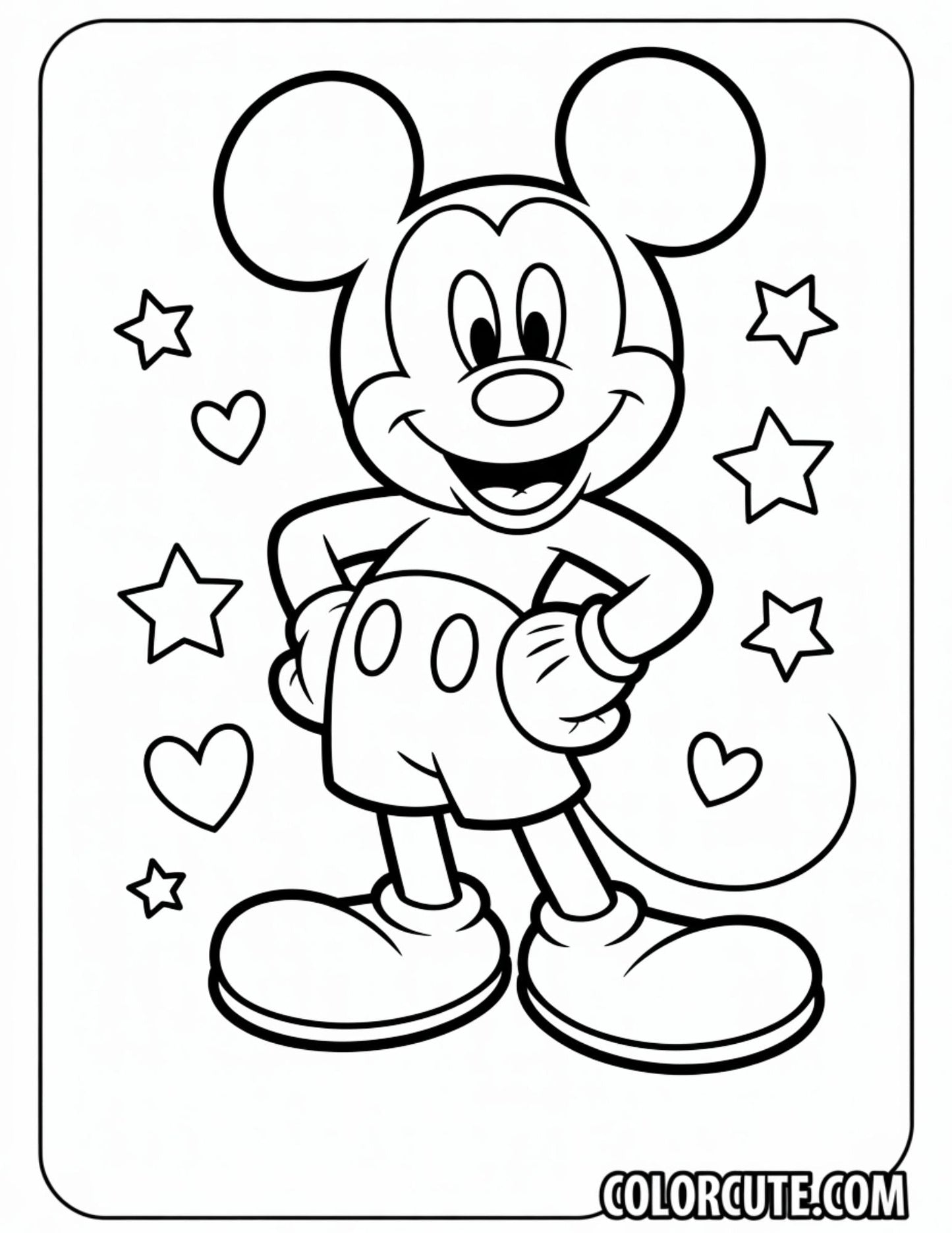 Cute Mickey Mouse Coloring Pages | Free PDF Printables