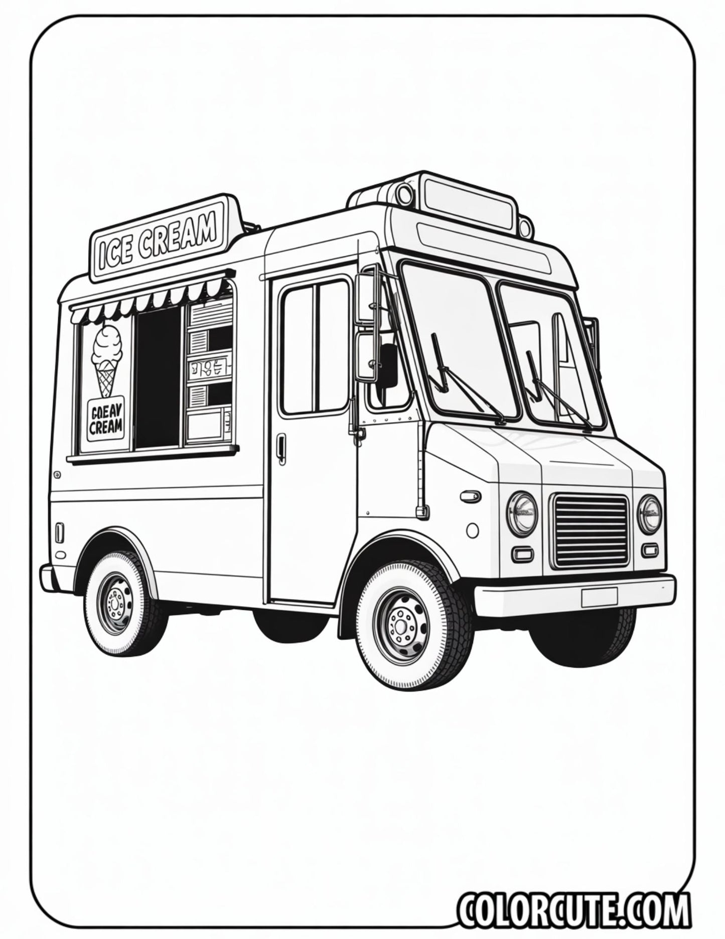 Ice Cream Truck Coloring Page | Free PDF Printables