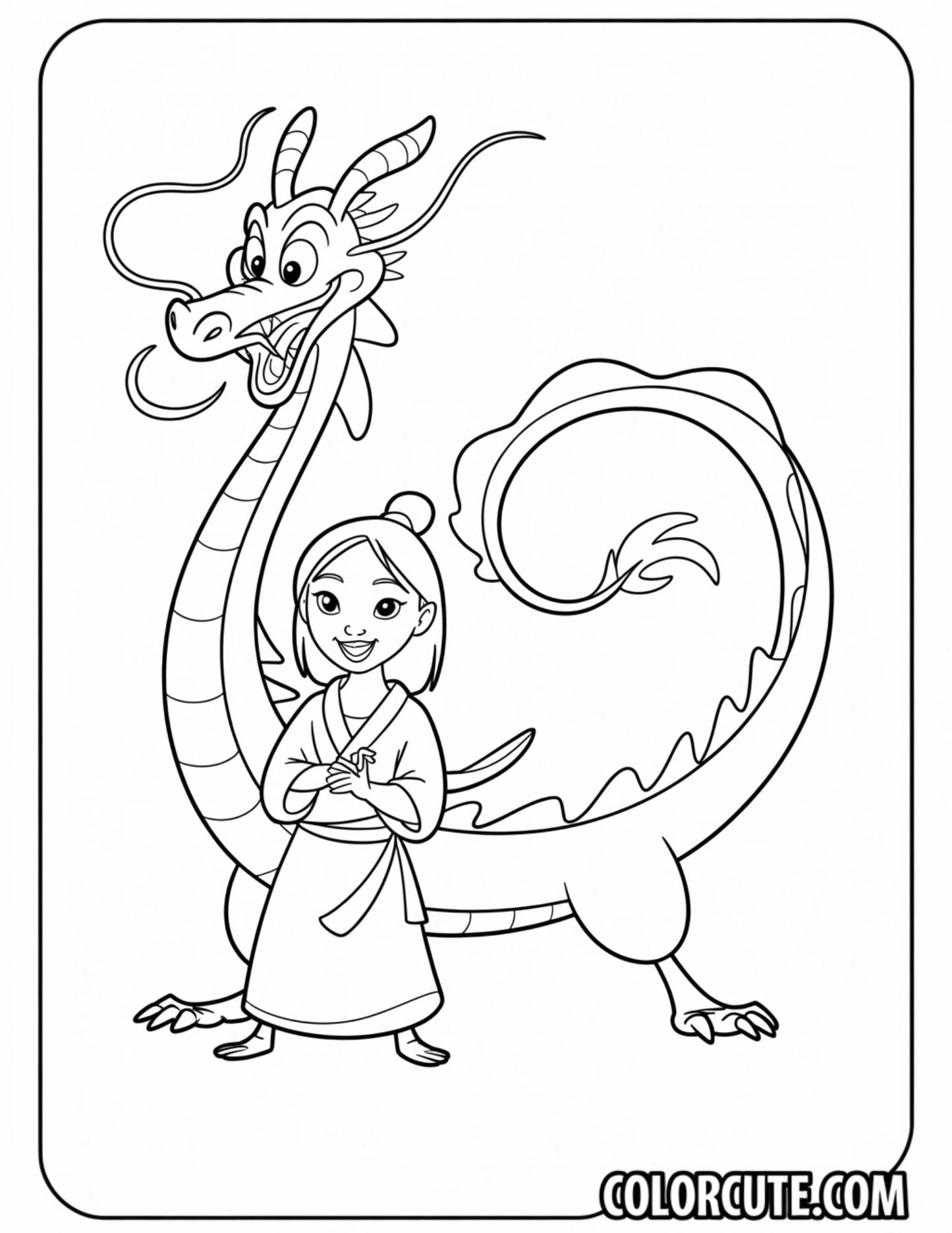 Mushu Mulan Coloring Pages | Free PDF Printables
