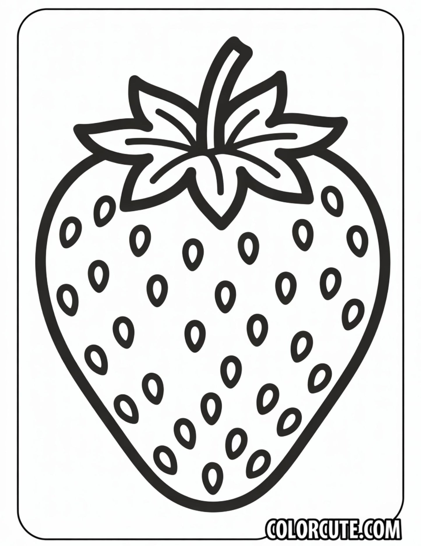 Strawberry Coloring Page | Free PDF Printables