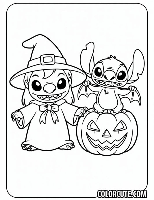 Halloween Lilo and Stitch Coloring Pages | Free PDF Printables