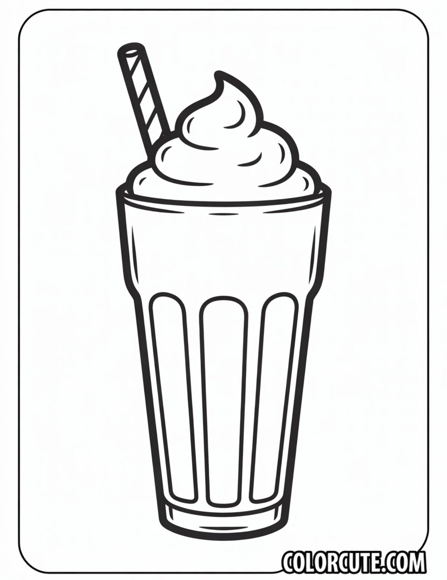 Milkshake Coloring Page | Free PDF Printables