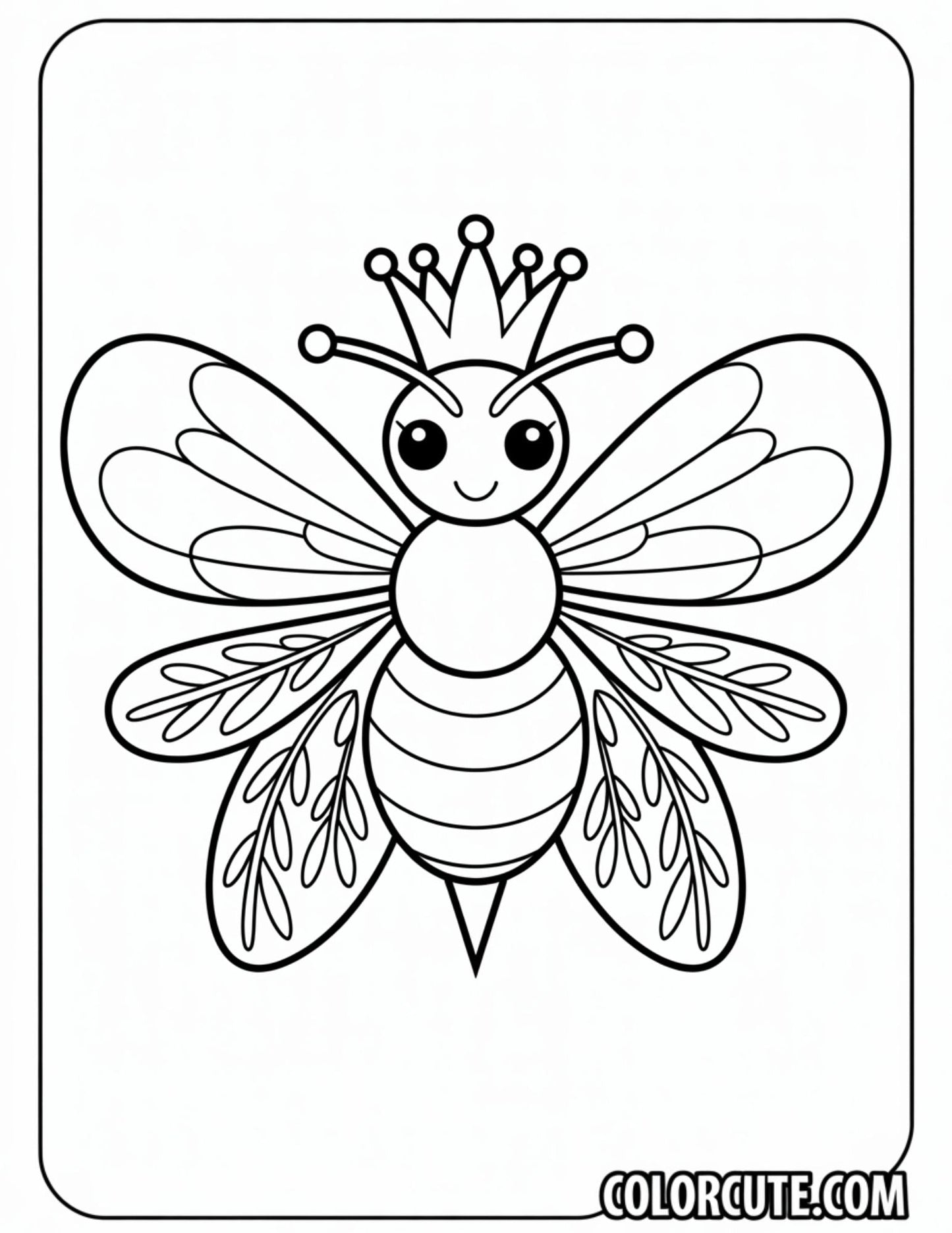 Queen Bee Coloring Page – Free PDF Printables