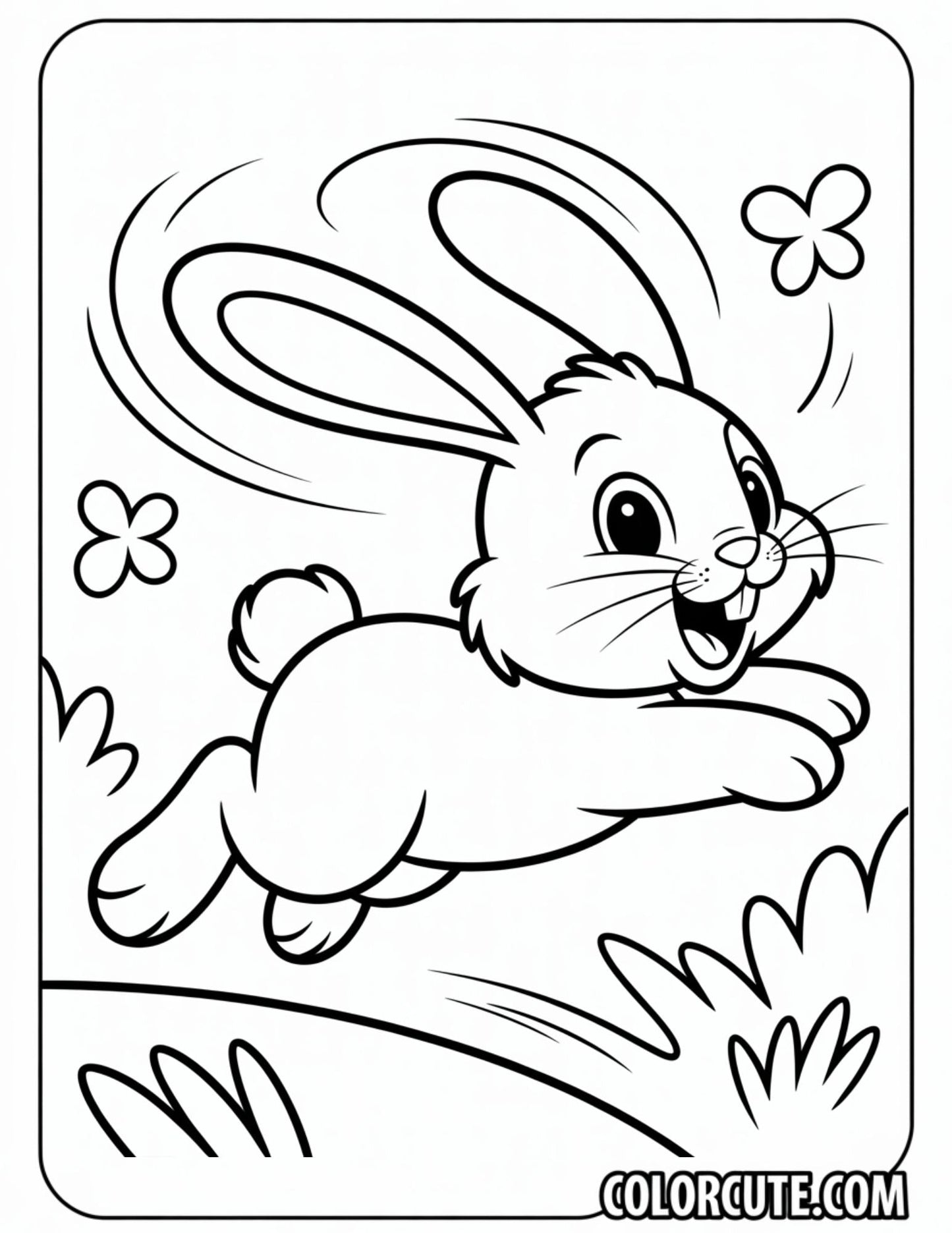 Spring Bunny Coloring Pages | Free PDF Printables
