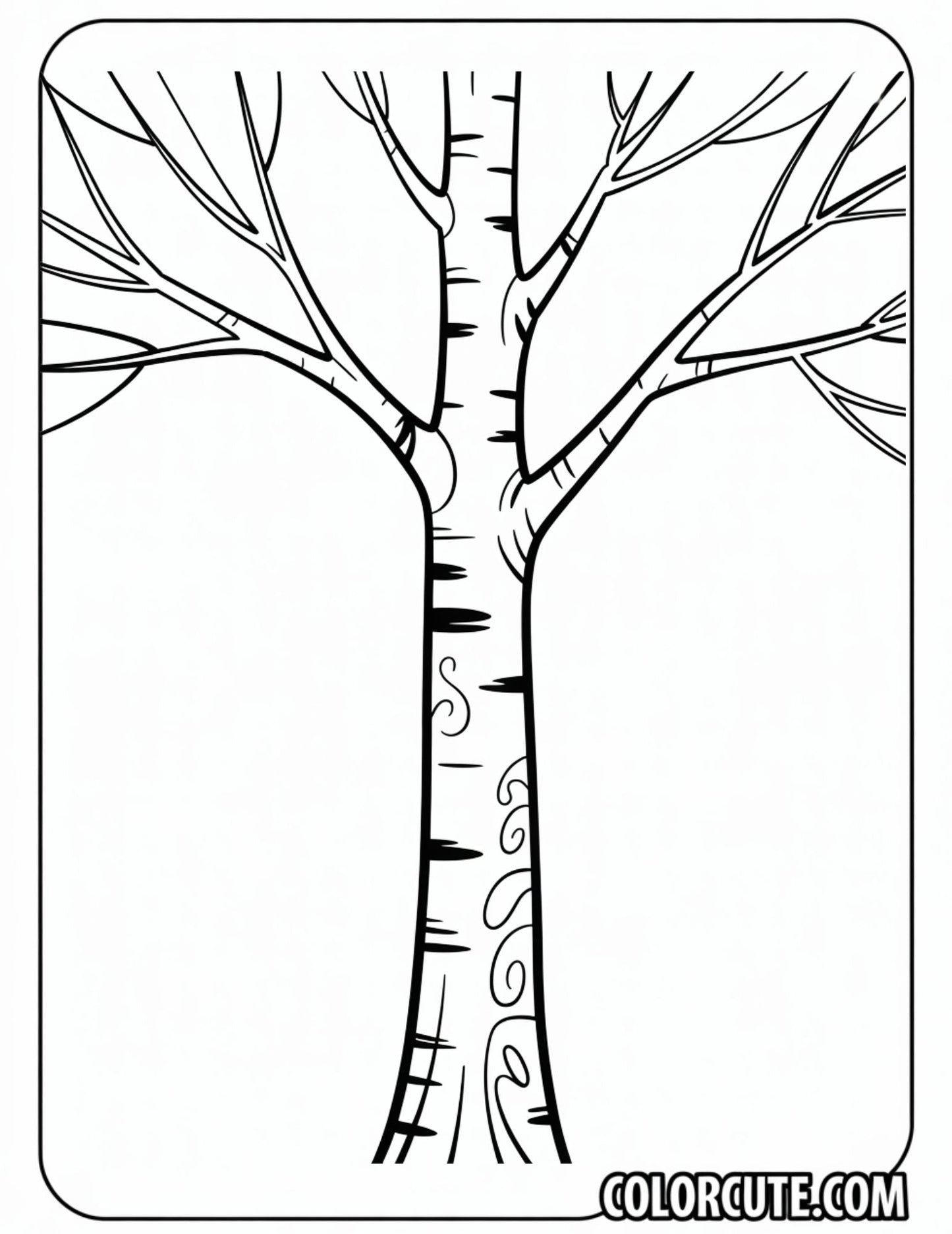 Birch Tree Coloring Pages - Free PDF Printables