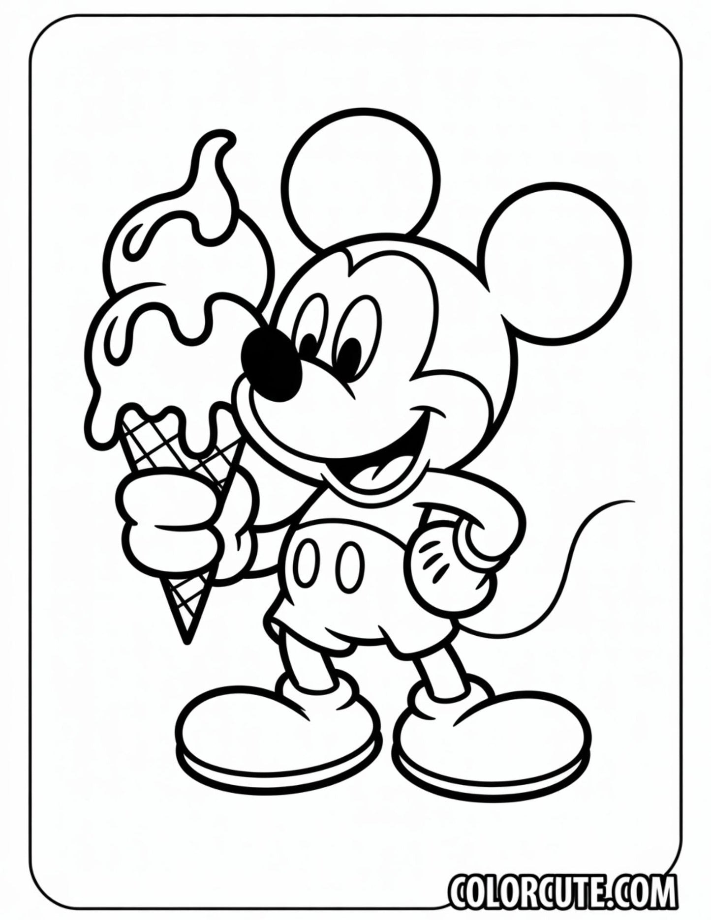 Ice Cream Mickey Mouse Coloring Pages | Free PDF Printables