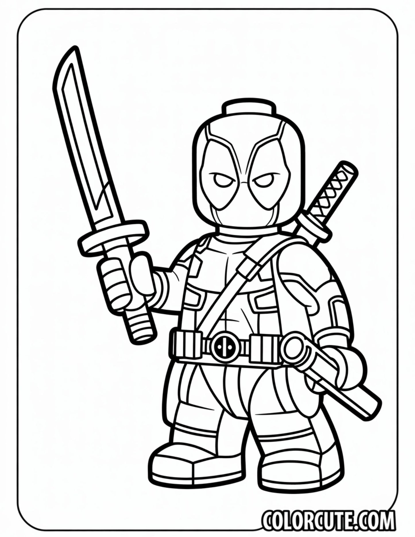 Lego Deadpool Coloring Pages | Free PDF Printables