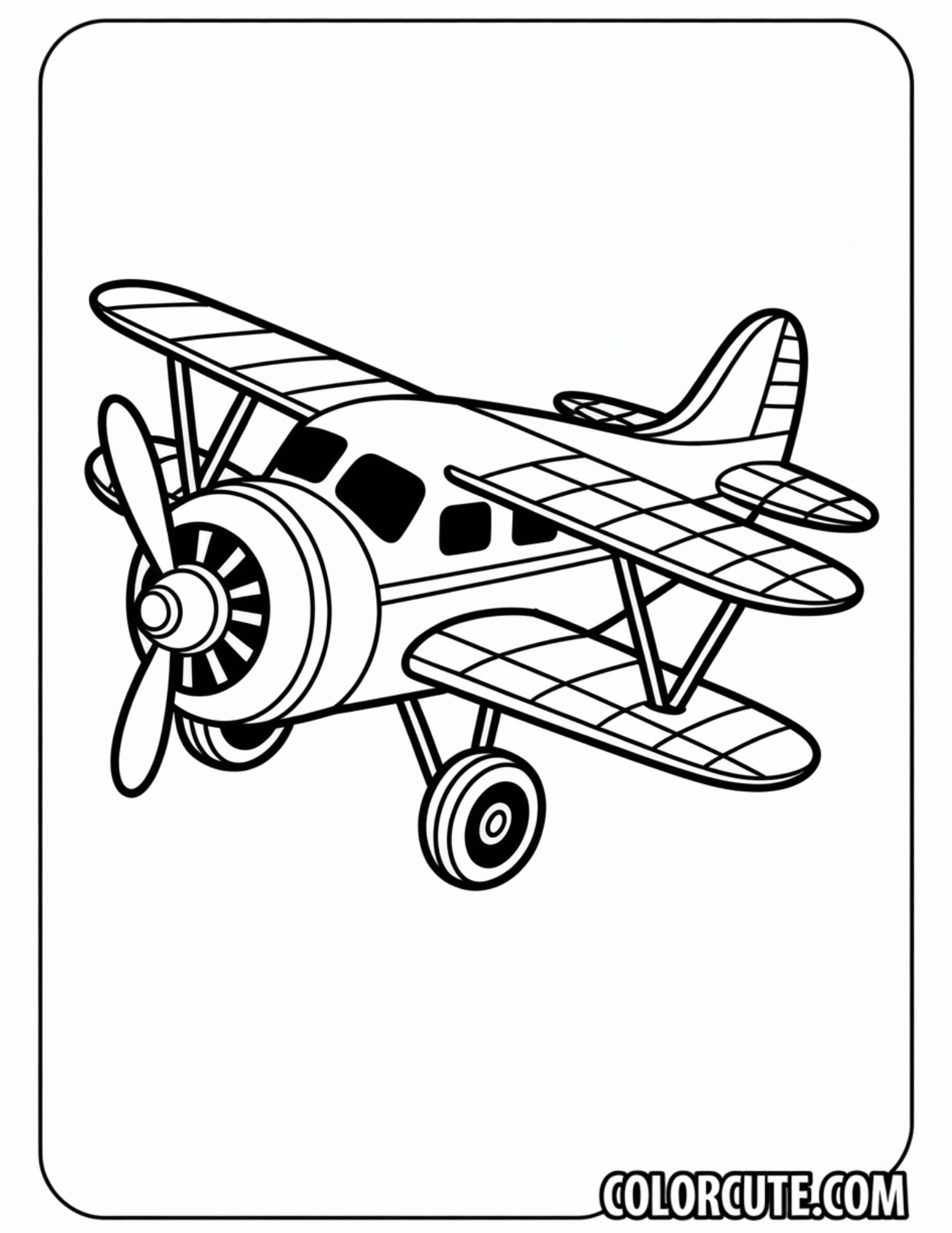 Vintage Airplane Coloring Pages | Free PDF Printables – Color Cute ...