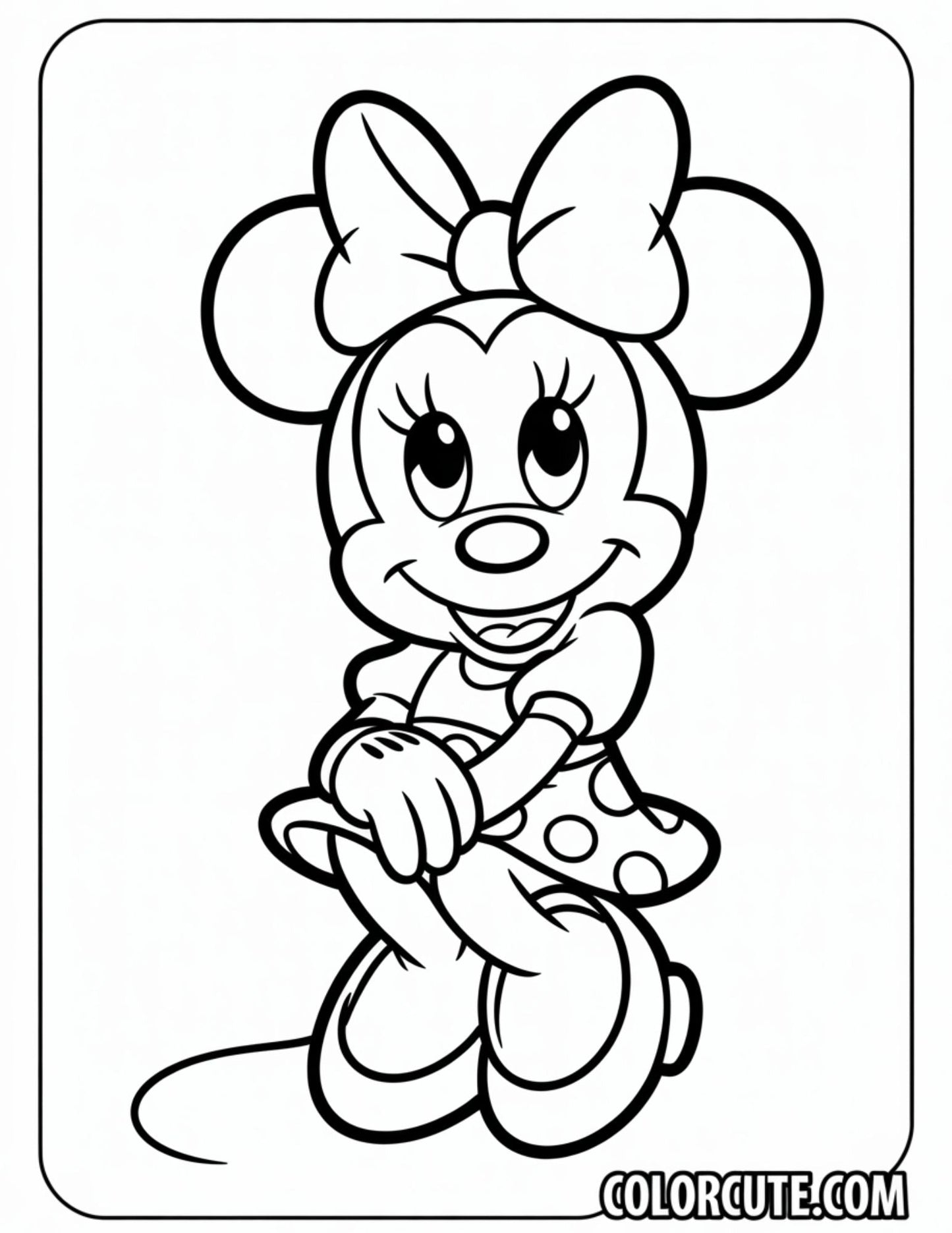 Winter Minnie Mouse Coloring Page | Free PDF Printables