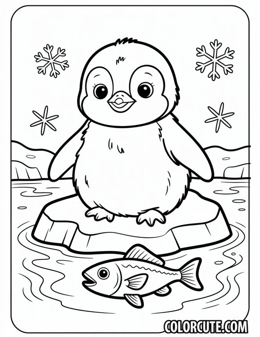 Baby Penguin Coloring Page | Free PDF Printables