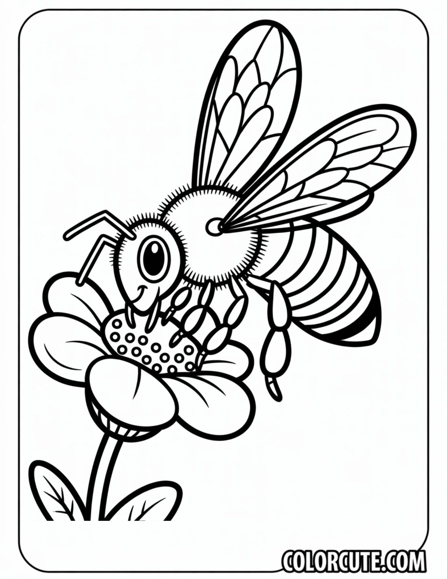Busy Bee Coloring Page – Free PDF Printables