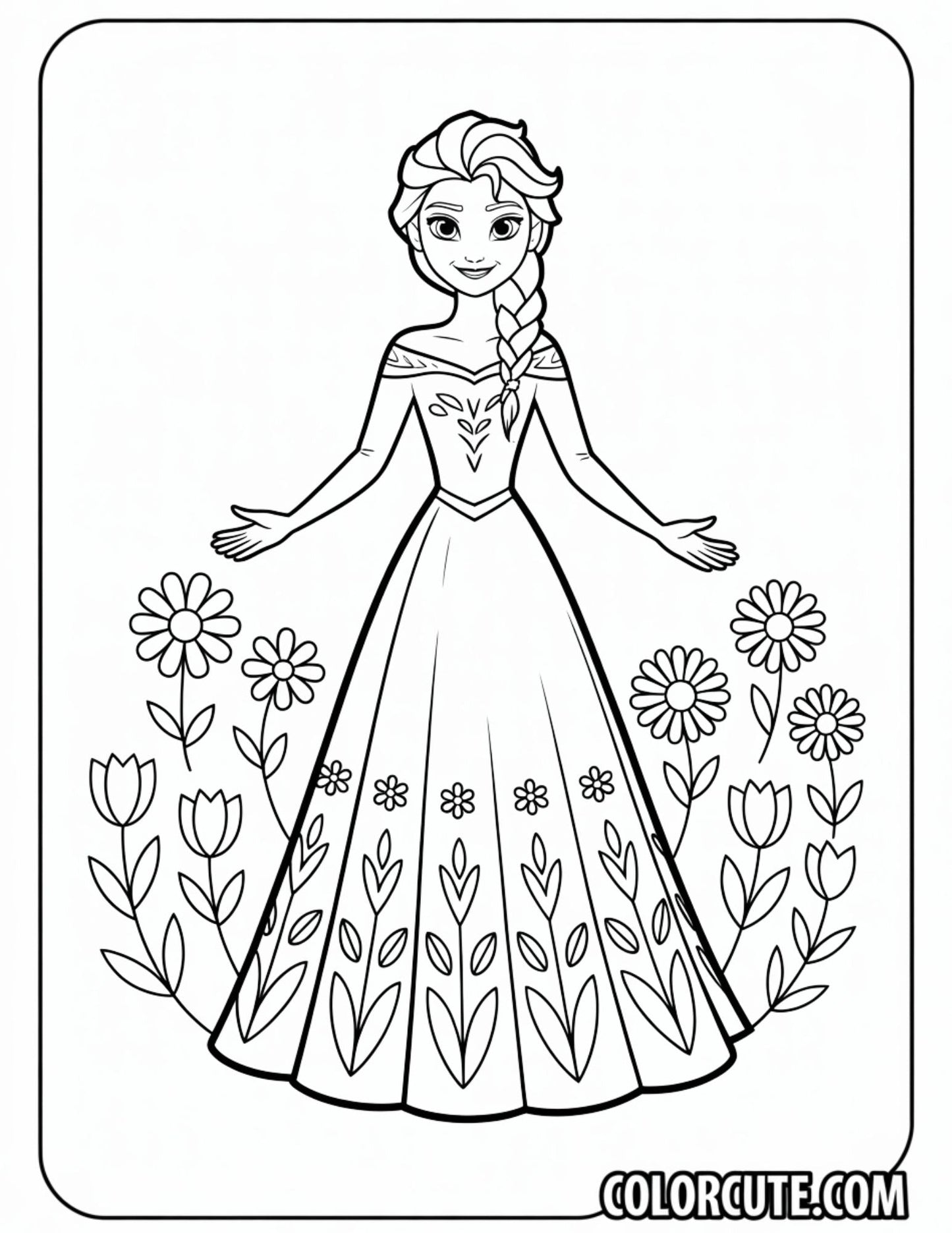 Coronation Elsa Coloring Pages | Free PDF Printables