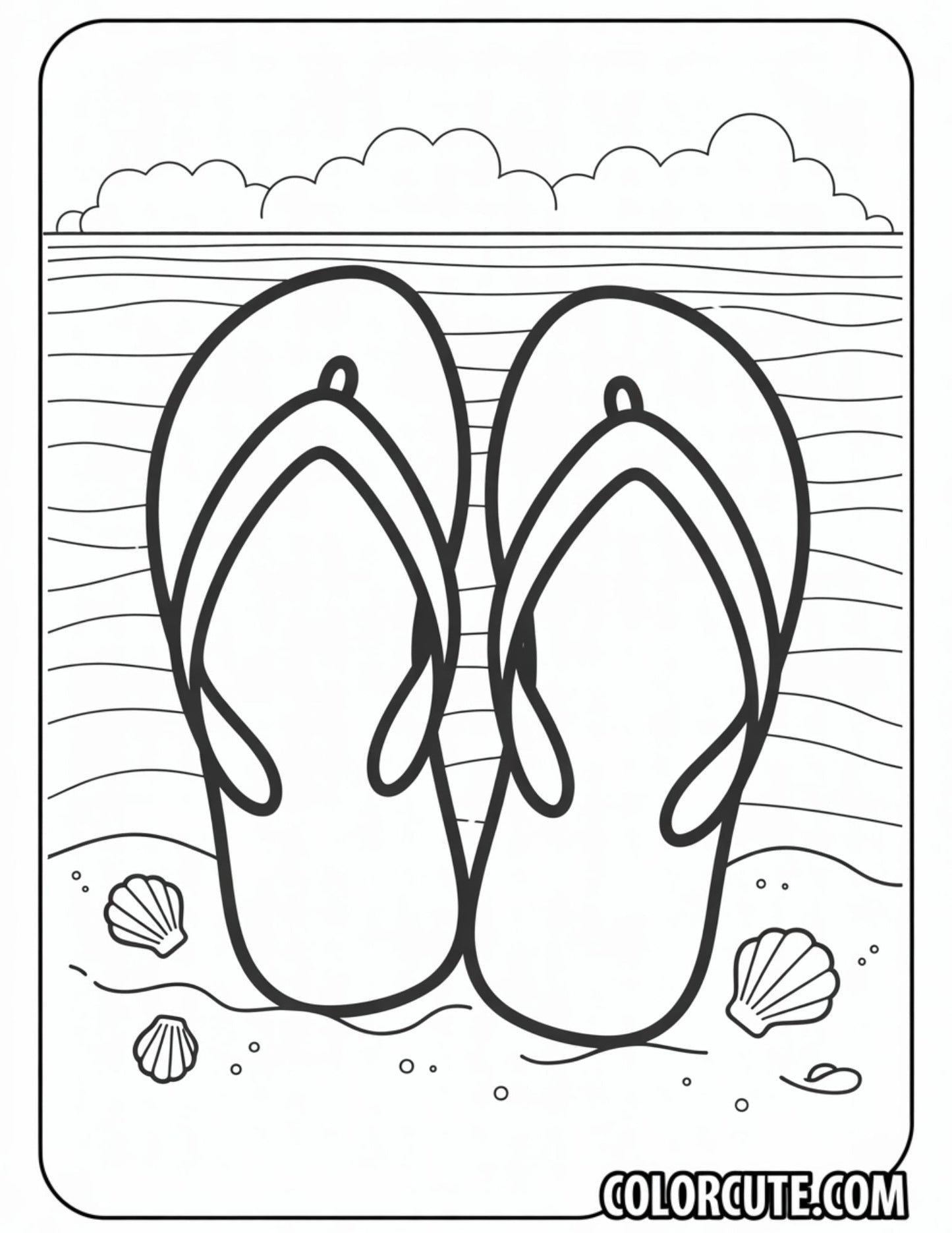 Flip Flops Summer Coloring Pages | Free PDF Printables
