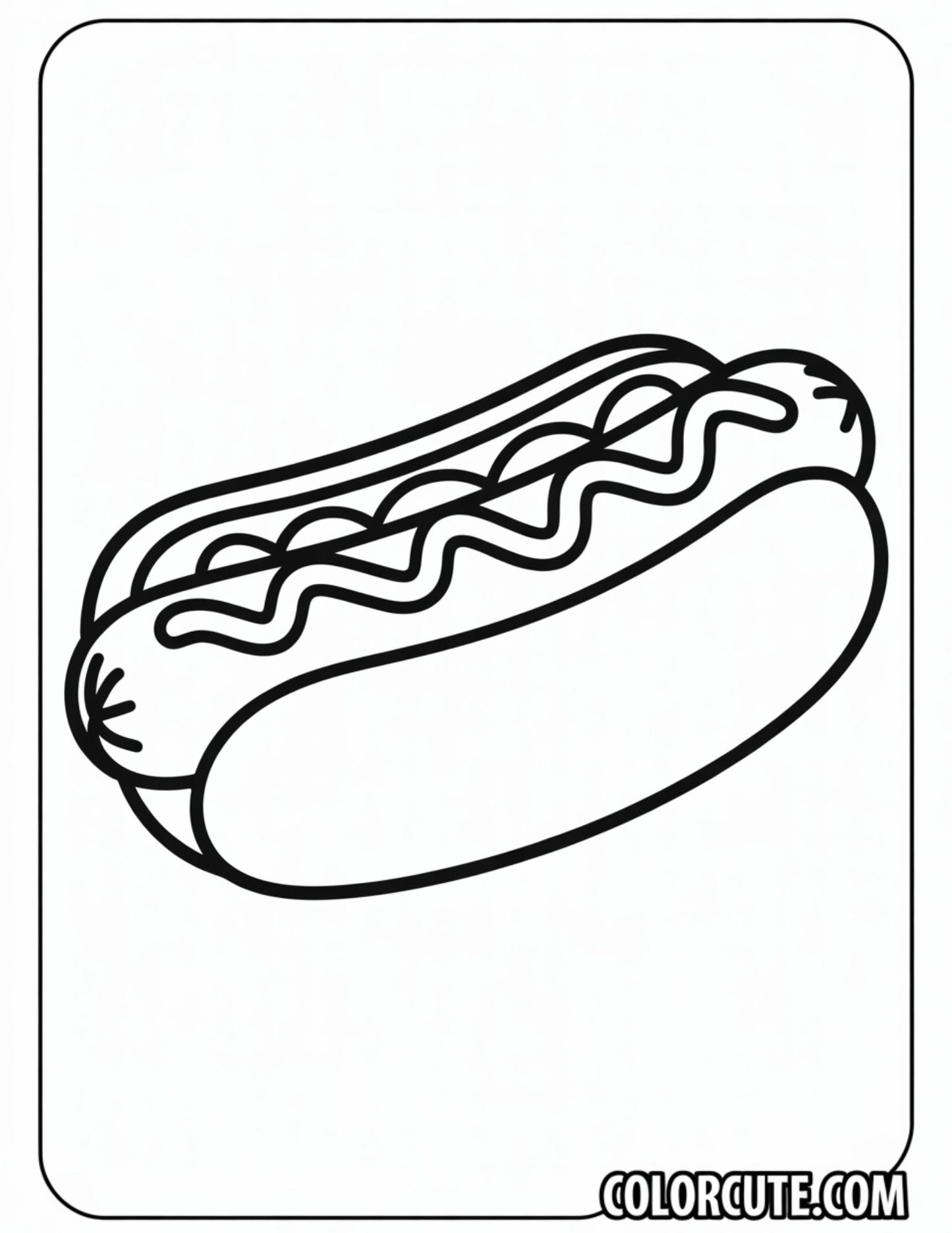 Hotdog Coloring Page | Free PDF Printables