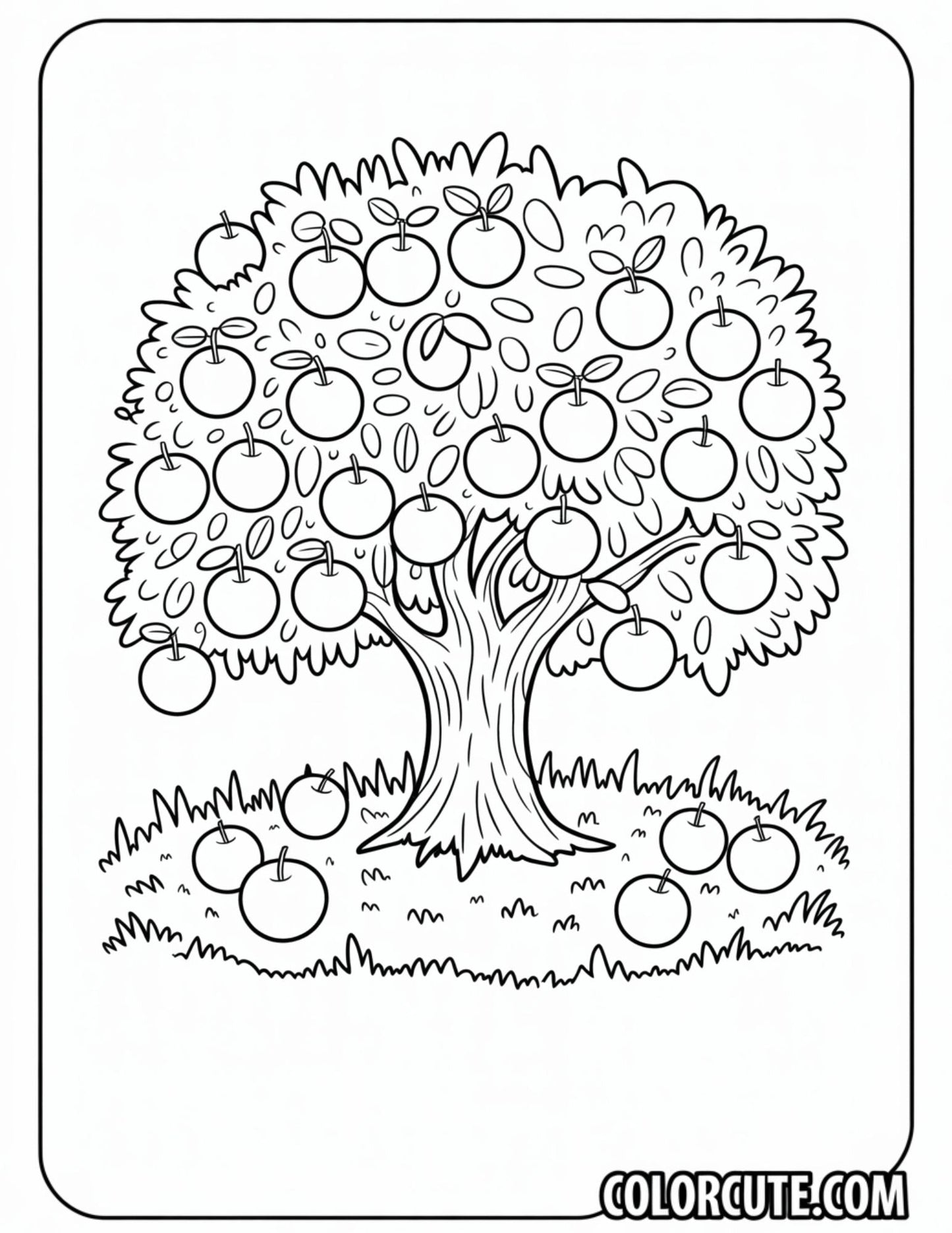 Apple Tree Coloring Pages - Free PDF Printables