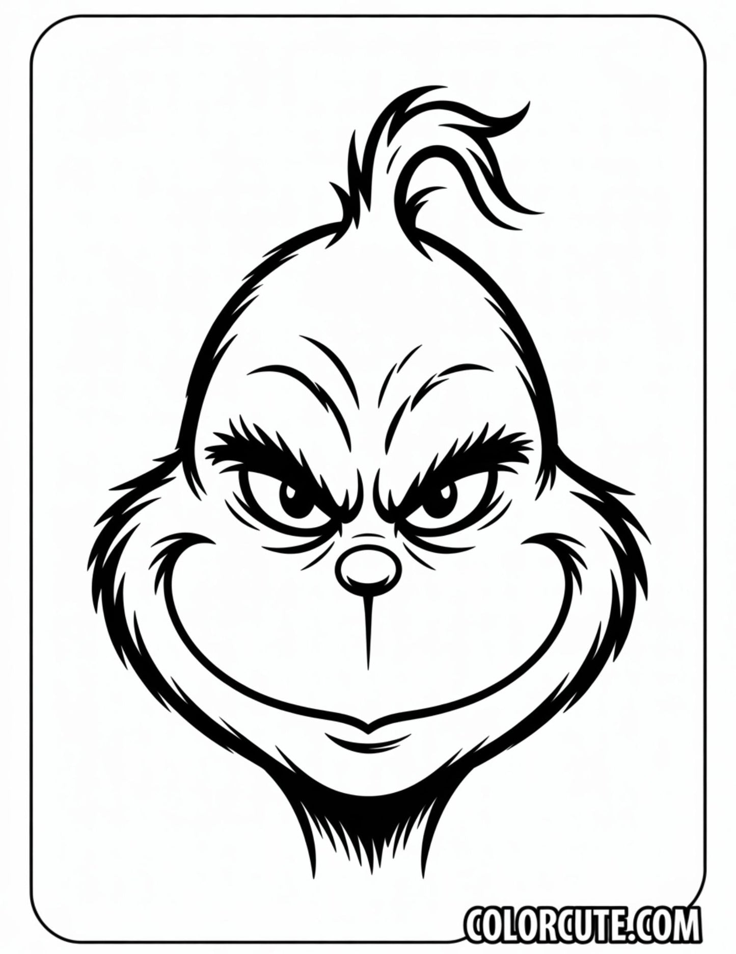 Grinch Face Coloring Page | Free PDF Printables