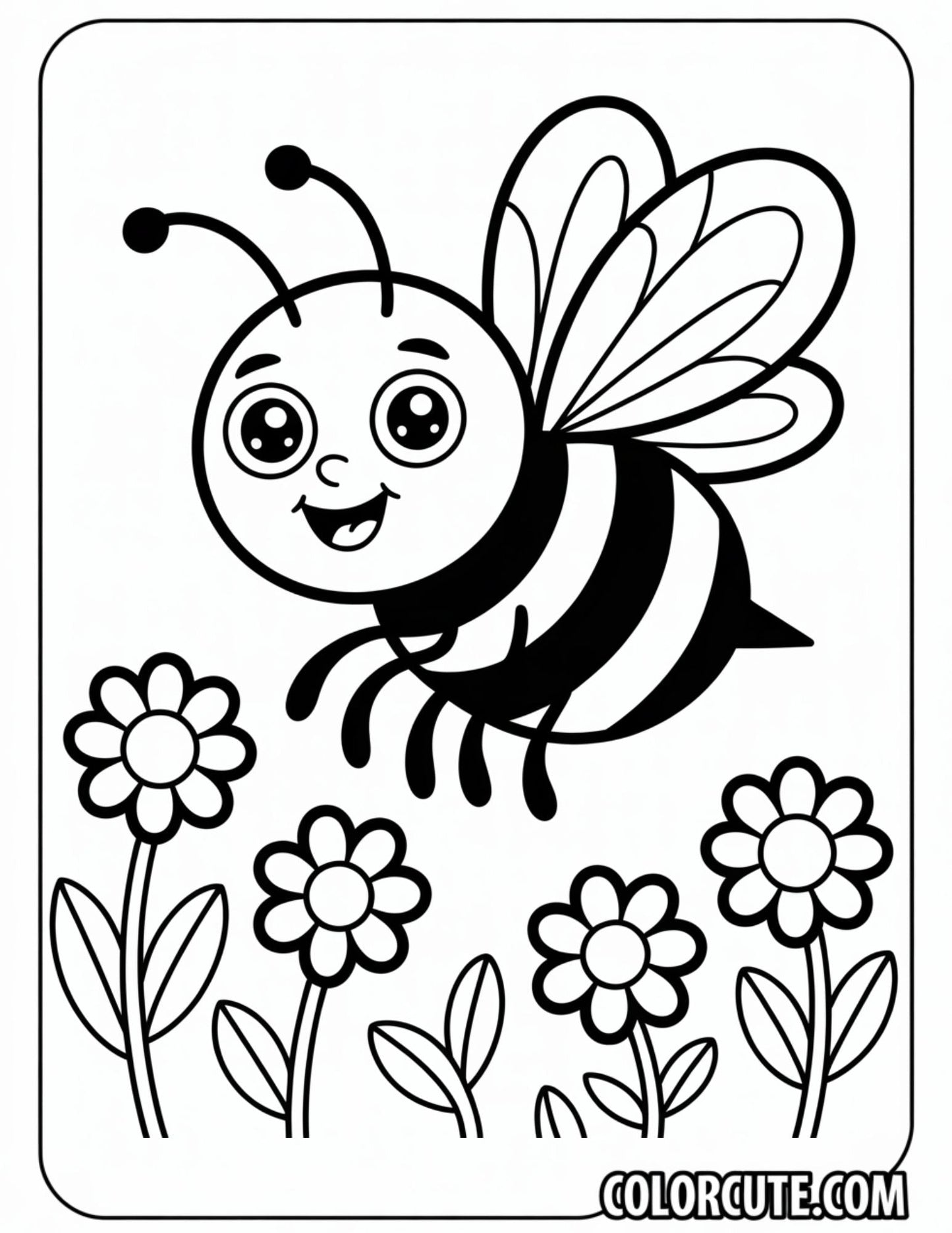 Bumble Bee Coloring Page – Free PDF Printables