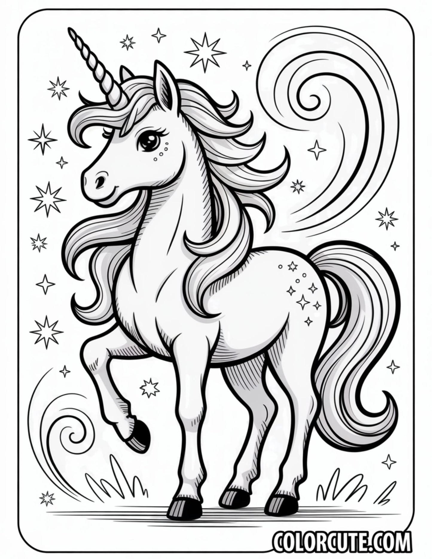 Cute Unicorn Coloring Pages | Free PDF Printables