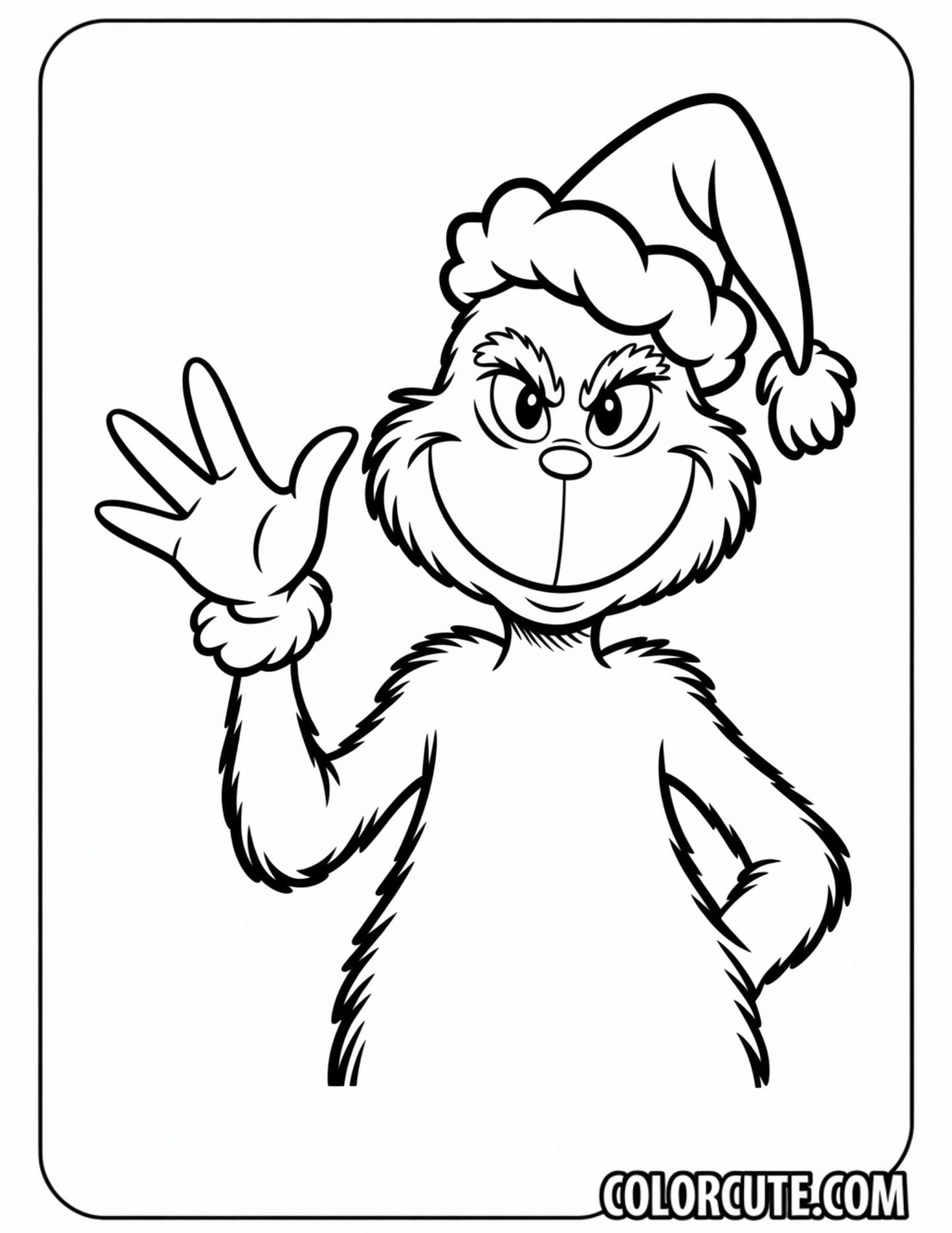 Santa Happy Grinch Coloring Page | Free PDF Printables