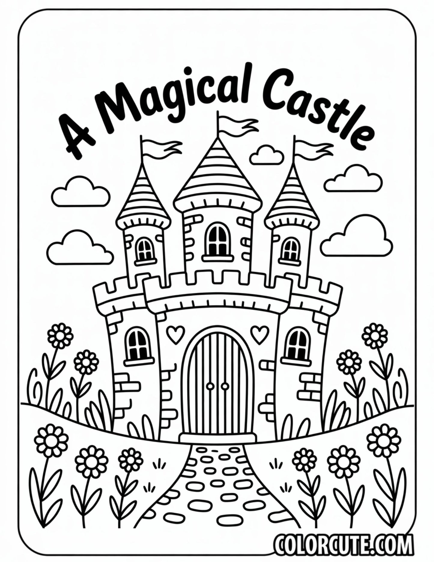 Cute Disney Castle Coloring Page | Free PDF Printables