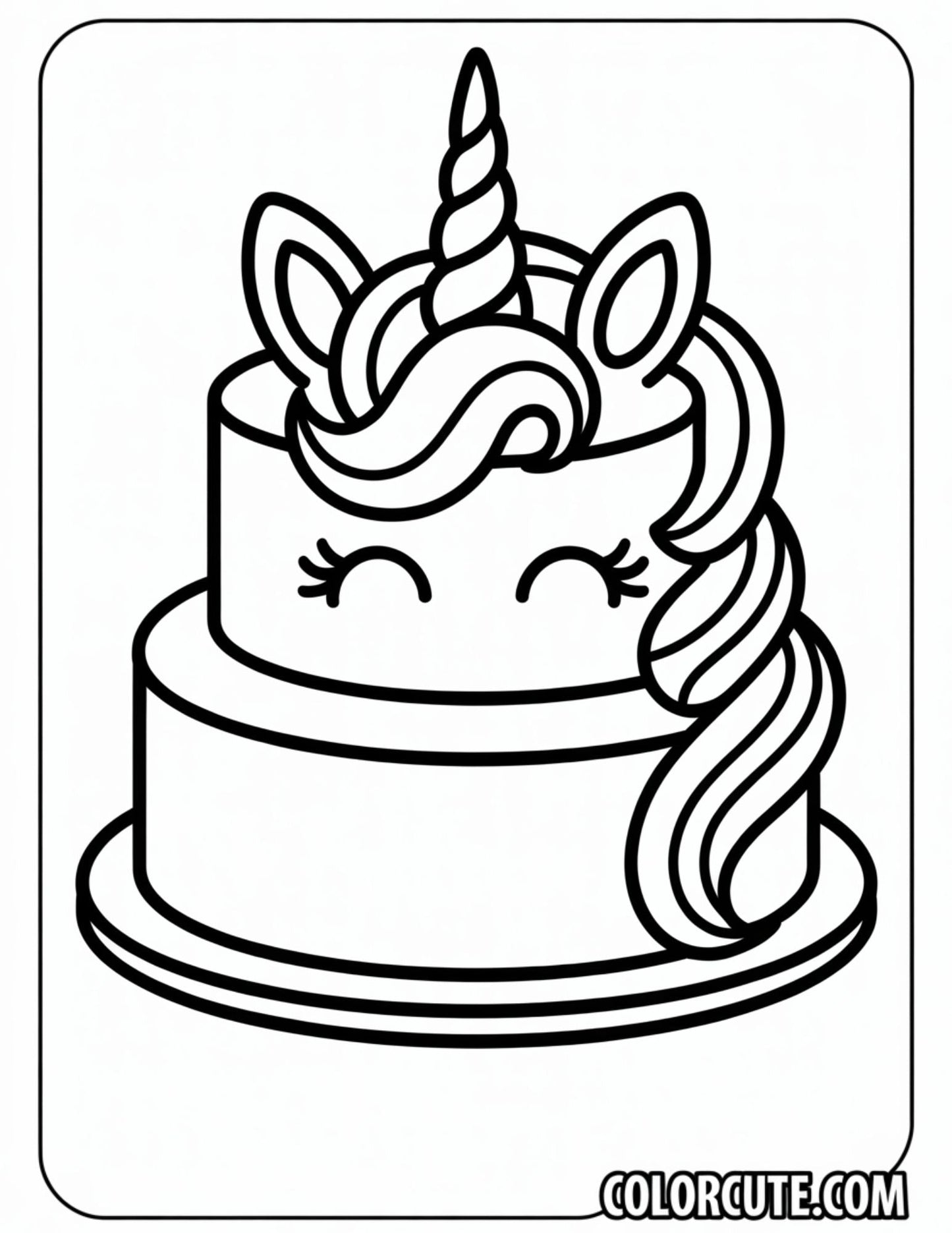 Cake Unicorn Coloring Pages | Free PDF Printables