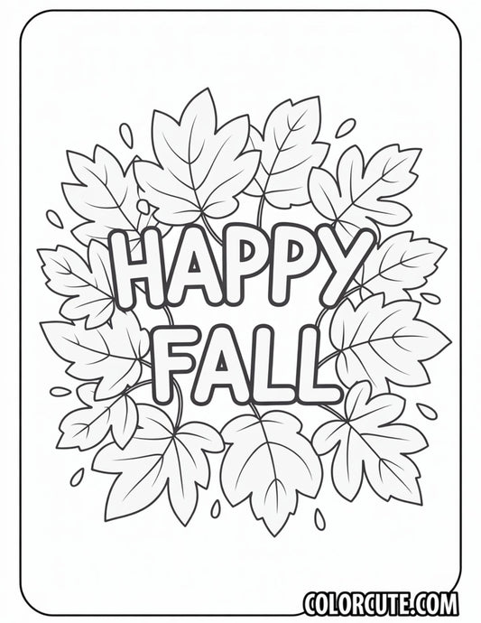 Happy Fall Coloring Pages | Free PDF Printables
