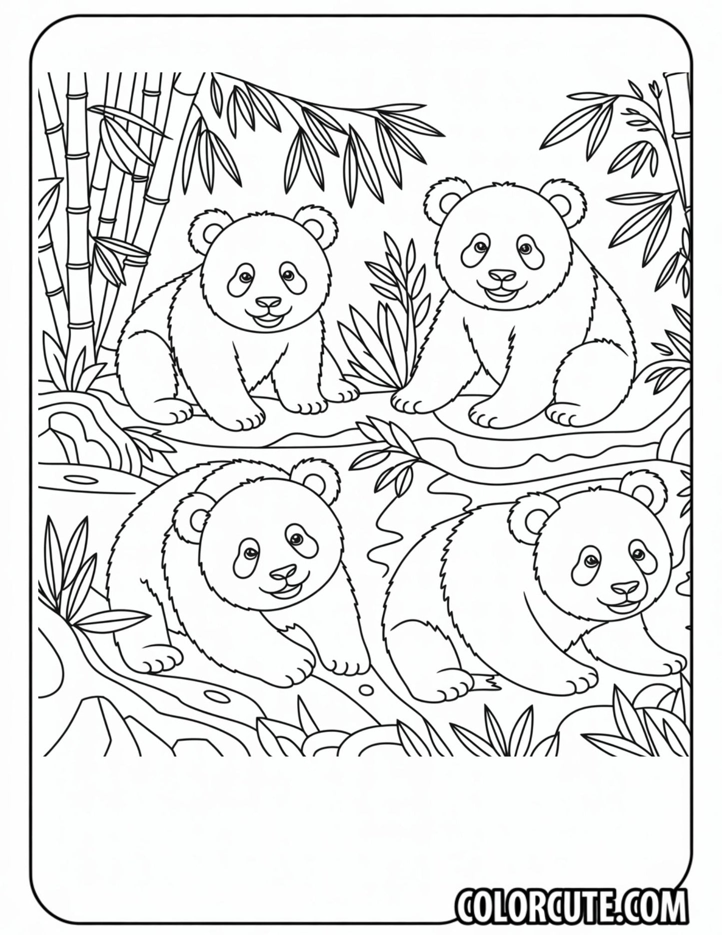 Panda Family Coloring Pages | Free PDF Printables