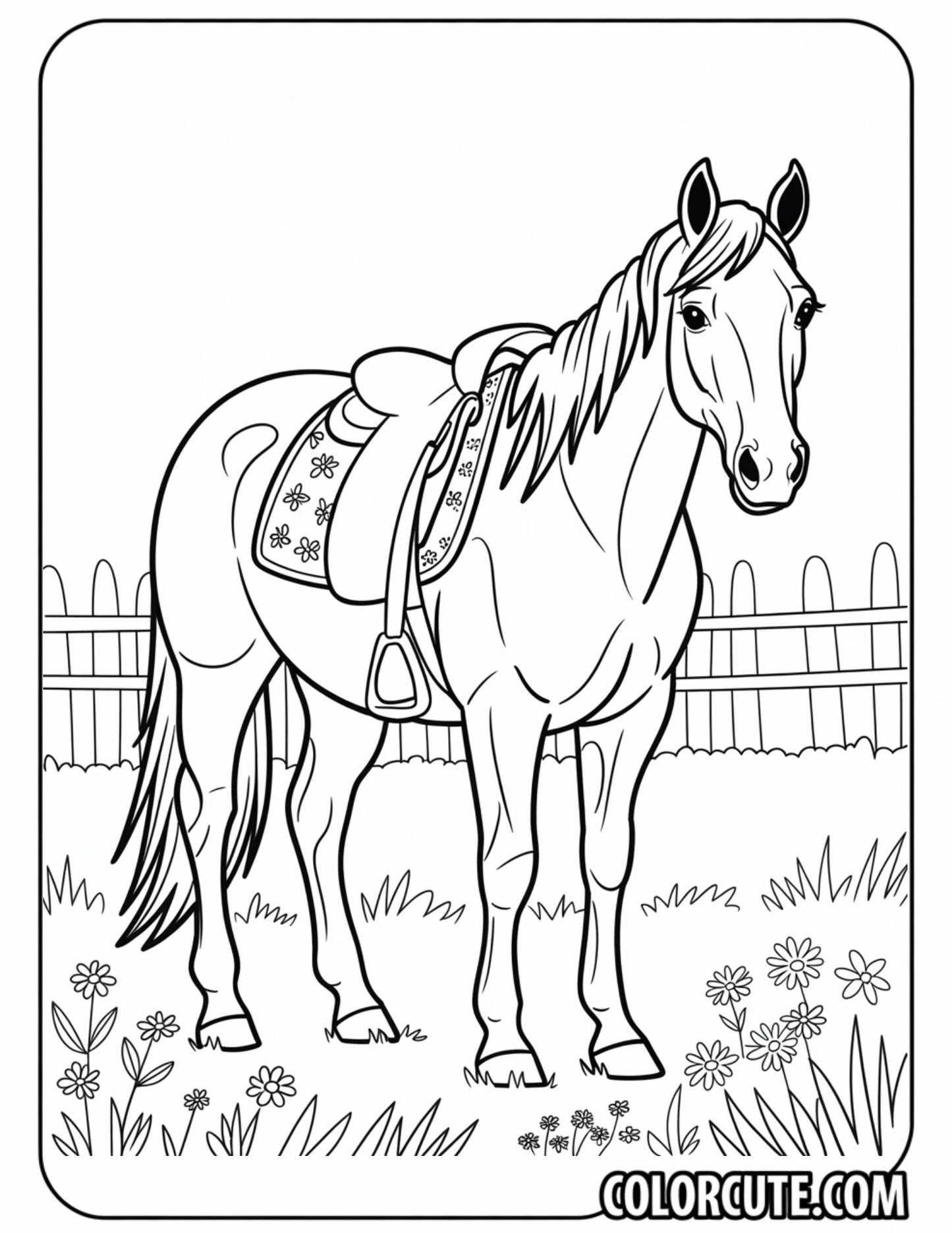 Shire Horse Coloring Pages | Free PDF Printables