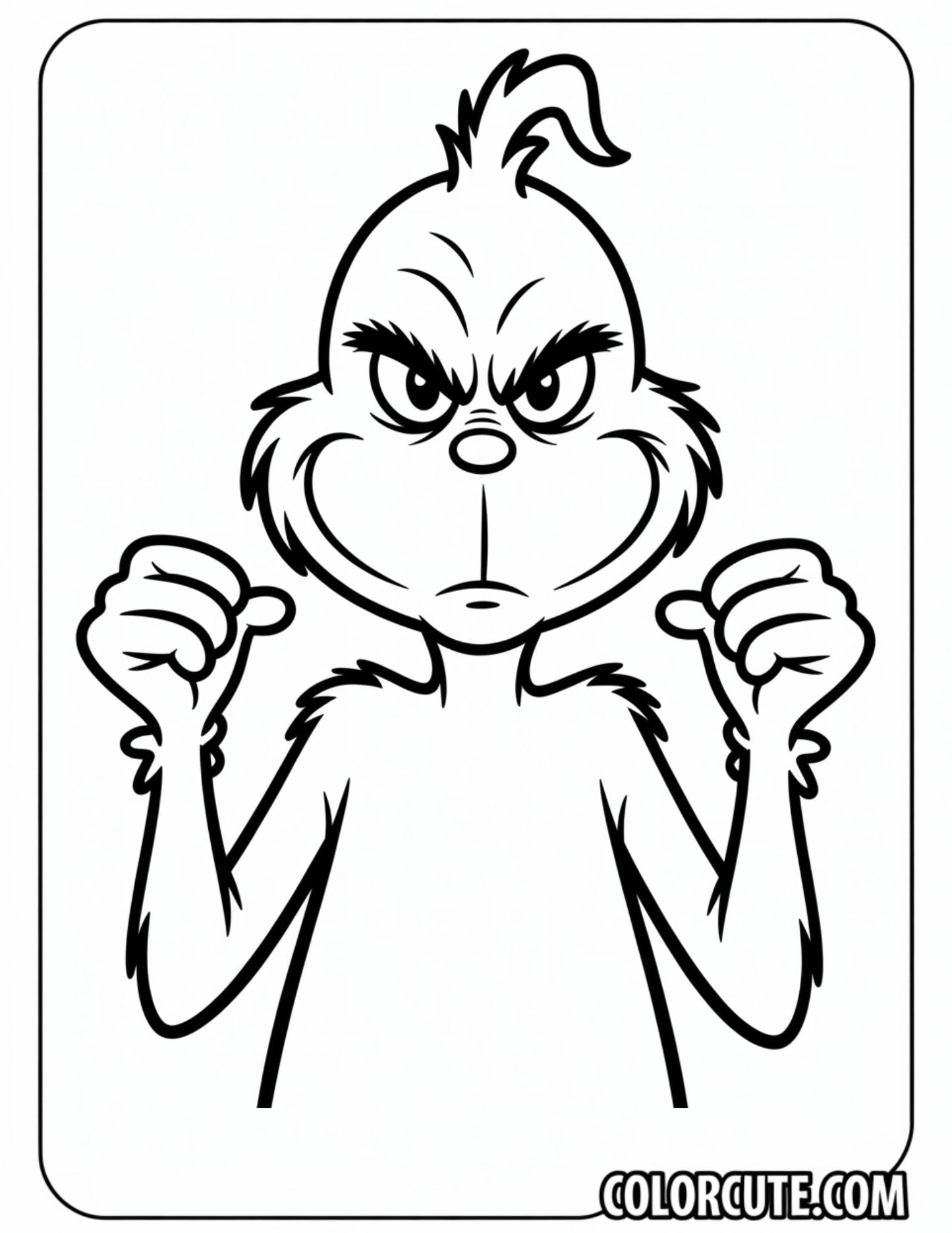Grinch Head Coloring Page | Free PDF Printables