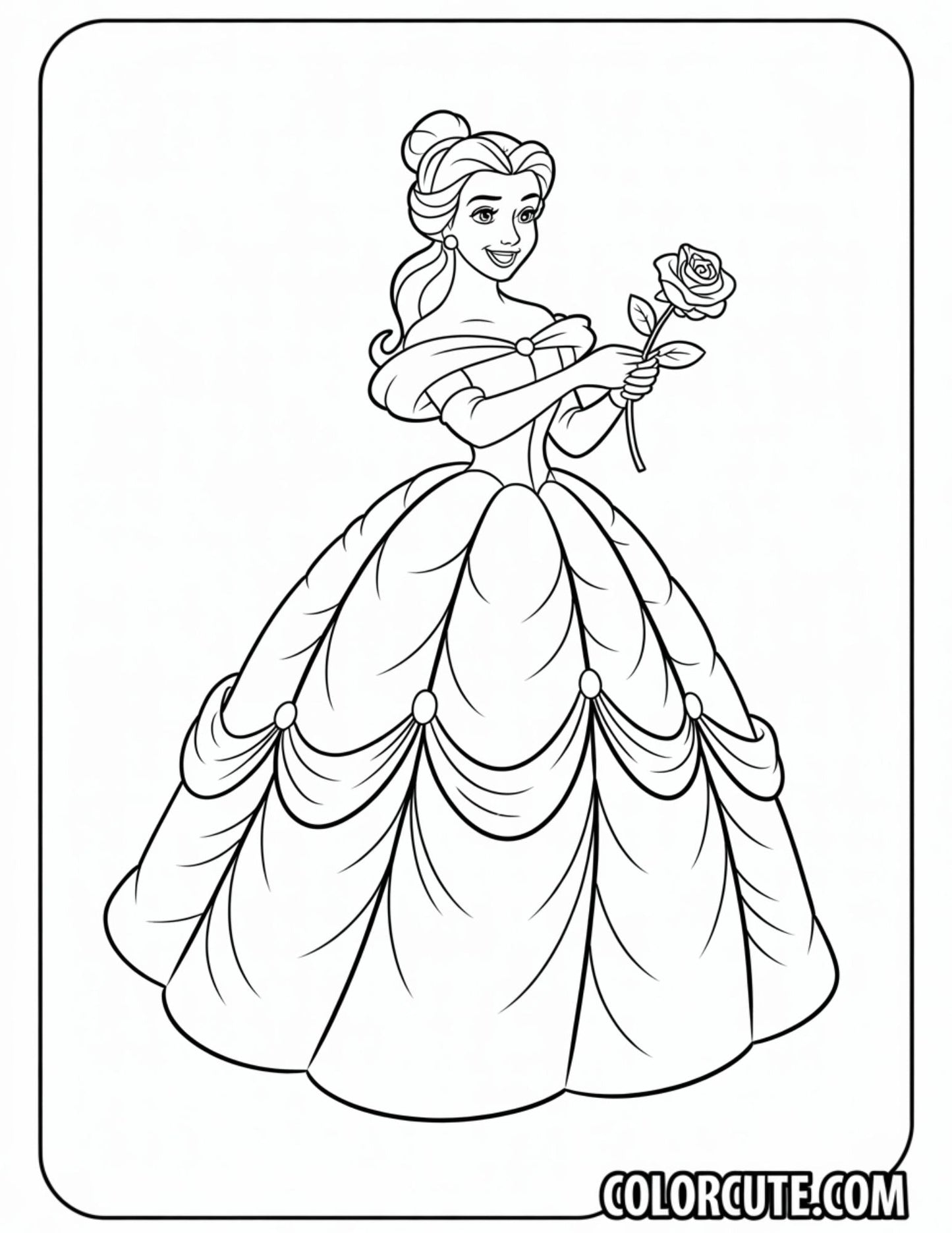 Dress Belle Coloring Pages | Free PDF Printables