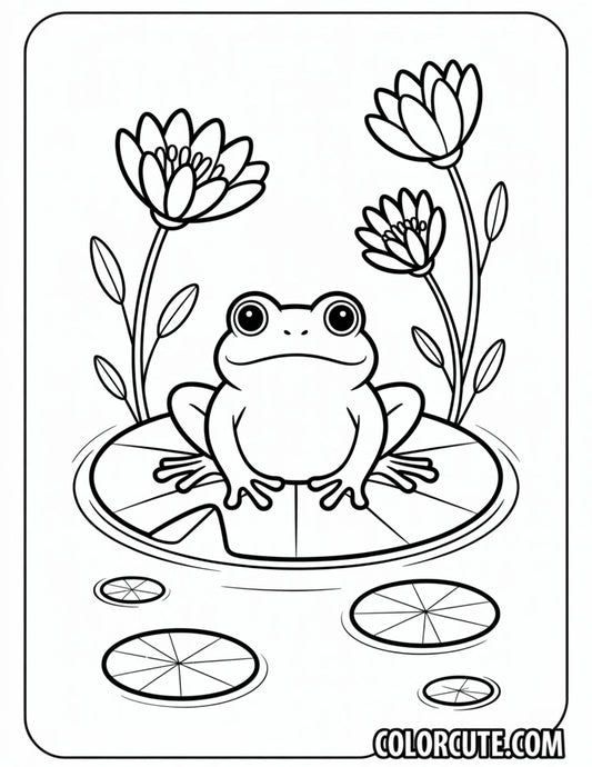 Lily Pad Frog Coloring Pages | Free PDF Printables