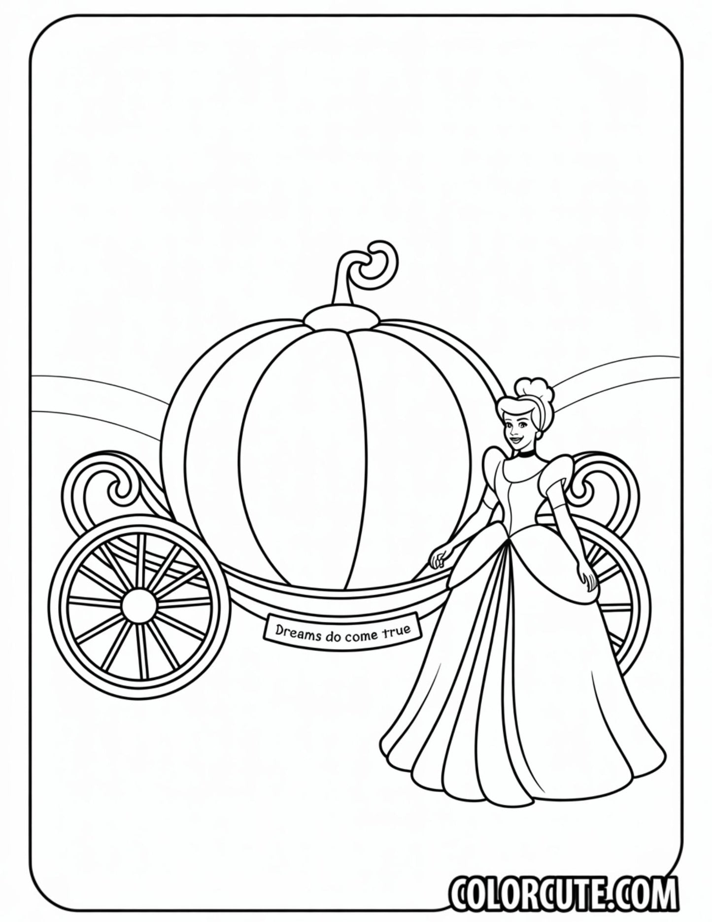 Pumpkin Cinderella Coloring Pages | Free PDF Printables