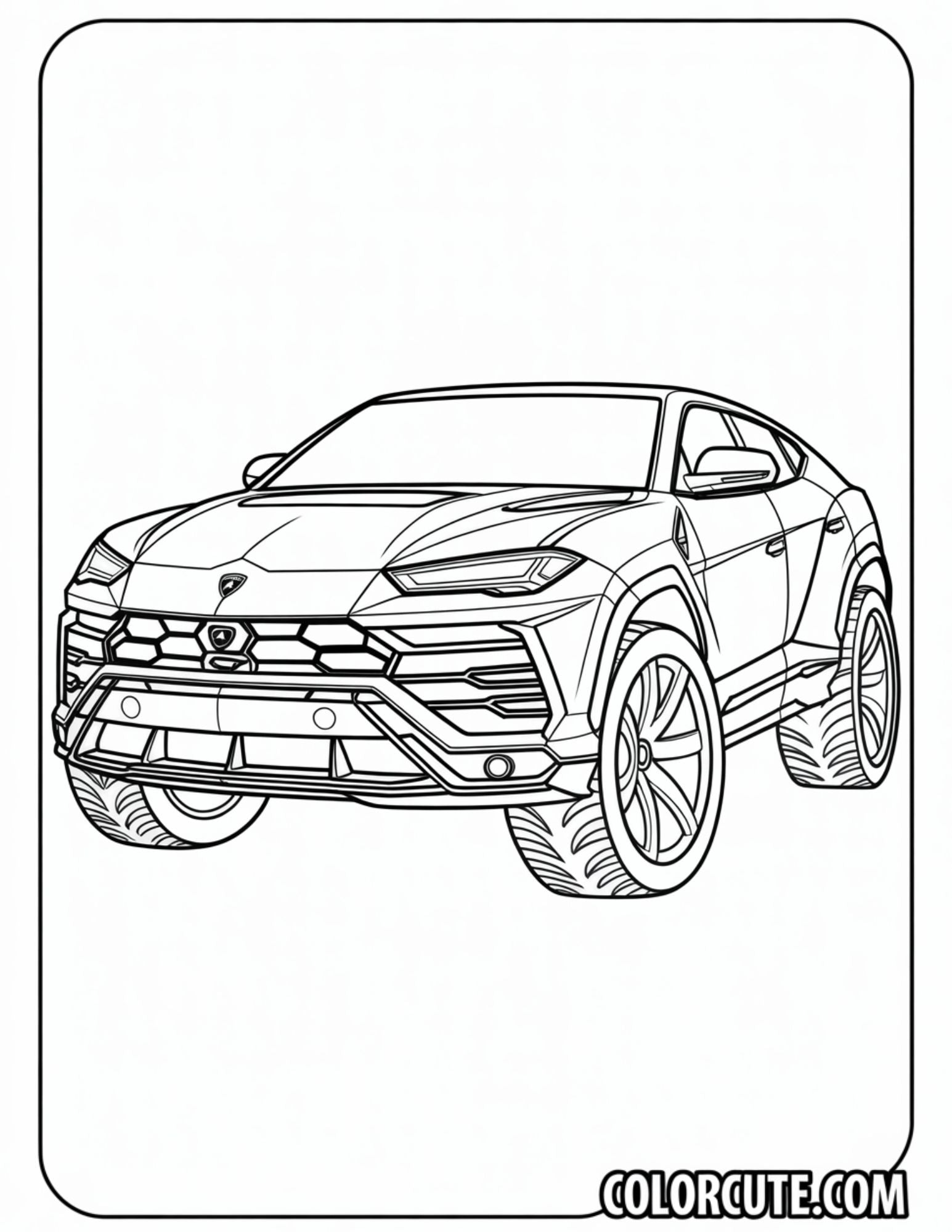 Urus Lamborghini Coloring Pages - Free PDF Printables – Color Cute ...