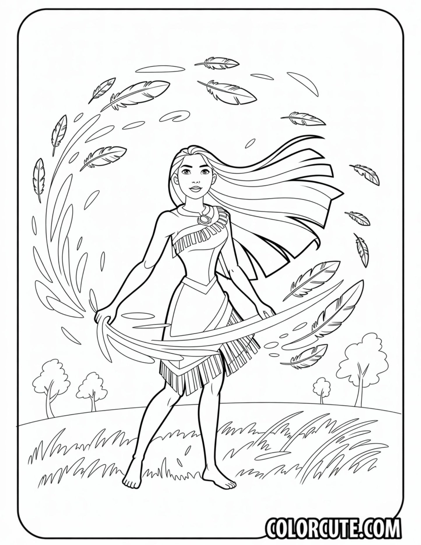 Wind Pocahontas Coloring Pages | Free PDF Printables