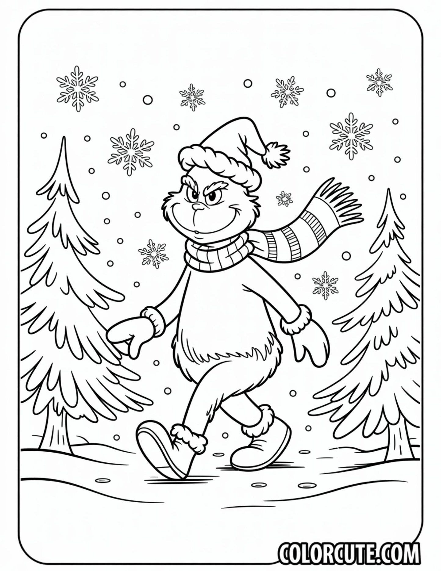 Winter Grinch Coloring Page | Free PDF Printables