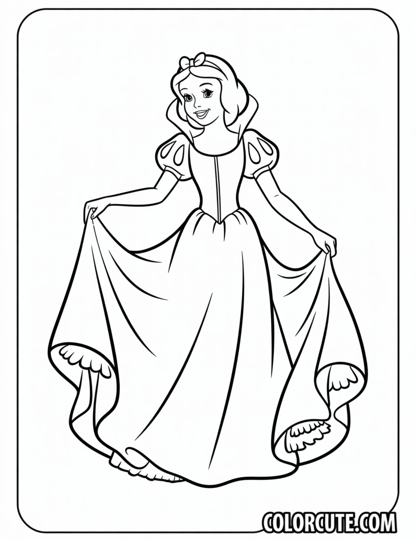 Dress Snow White Coloring Page | Free PDF Printables