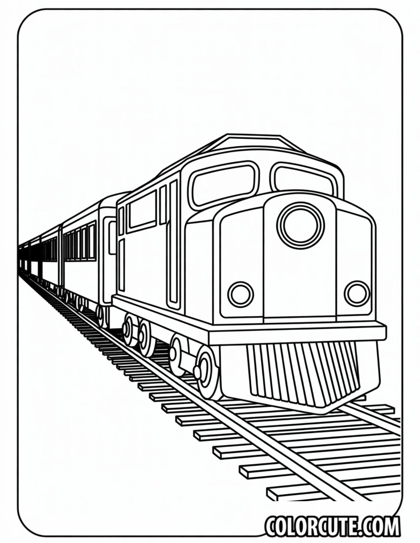 Freight Train Coloring Page - Free PDF Printables
