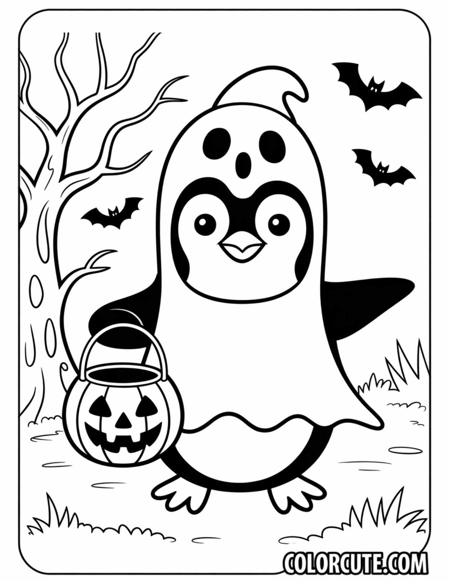 Halloween Penguin Coloring Page | Free PDF Printables