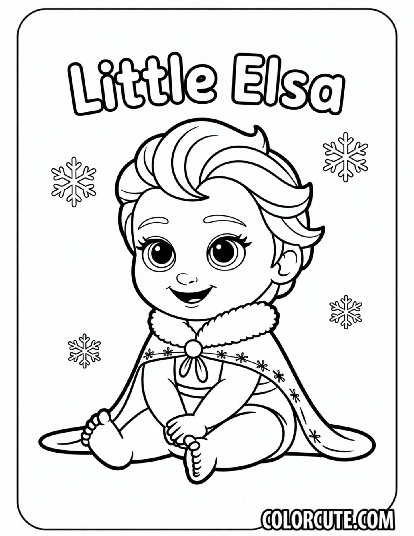 Little Elsa Coloring Pages | Free PDF Printables