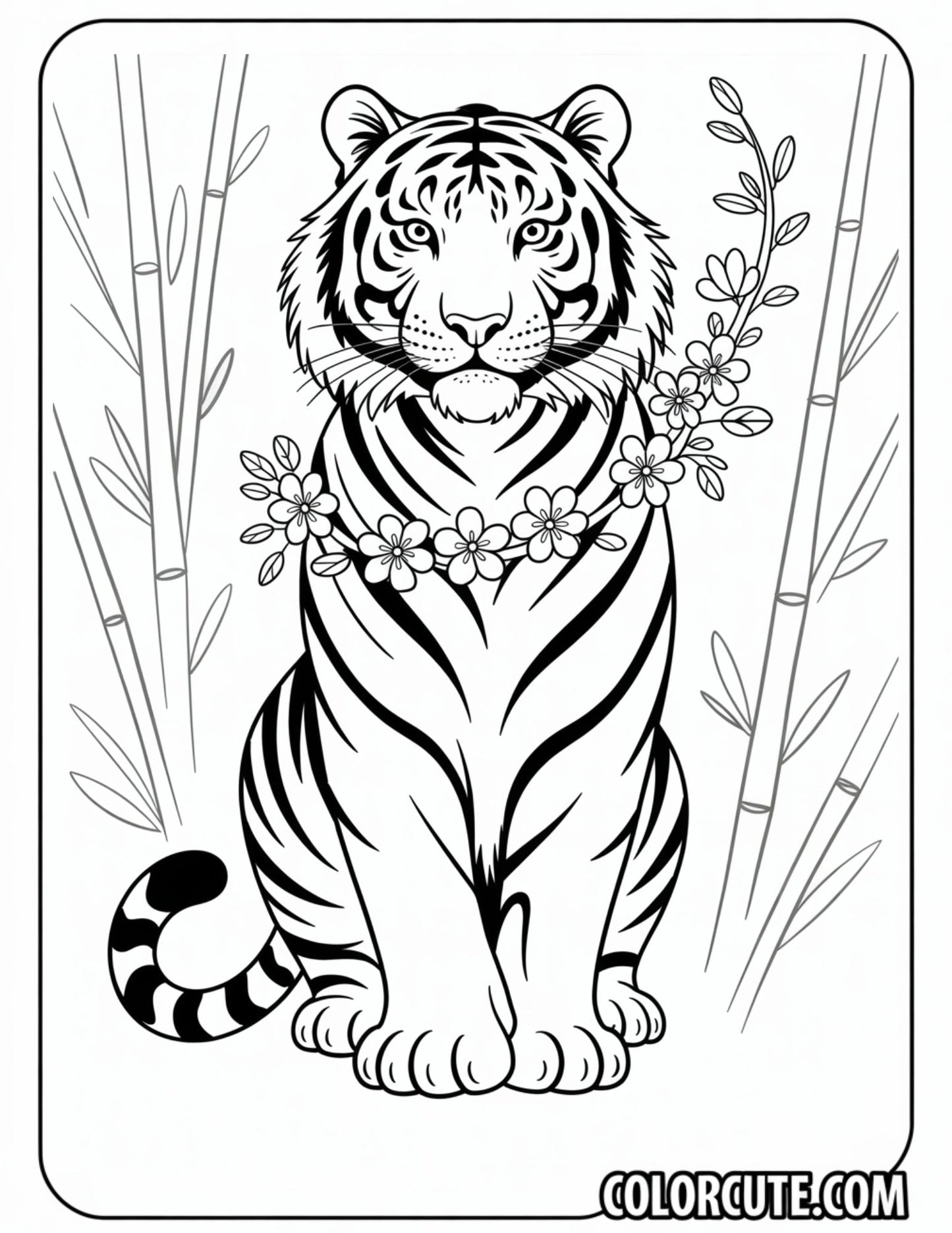 Simple Tiger Coloring Pages | Free PDF Printables