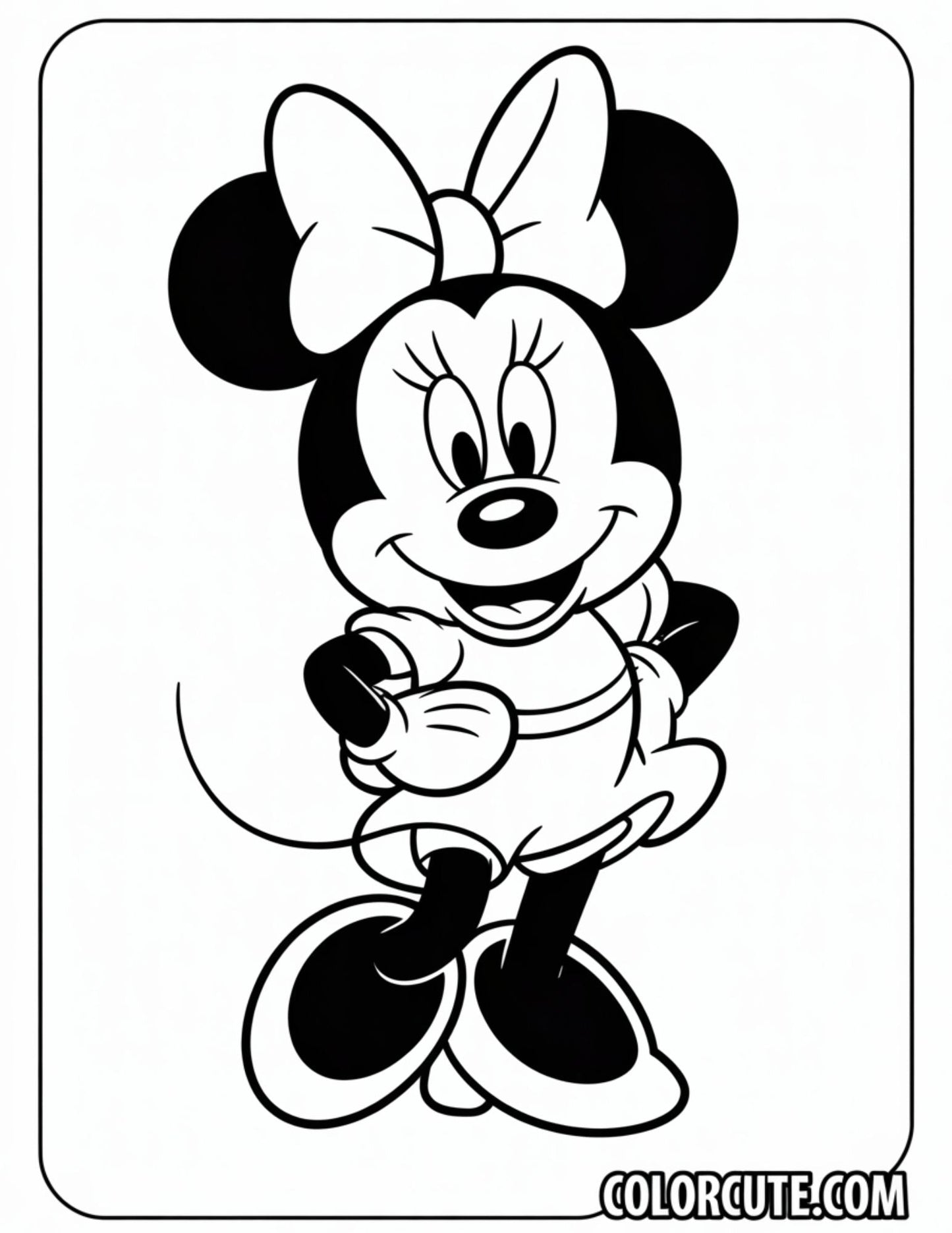 Bow Toons Minnie Mouse Coloring Page | Free PDF Printables