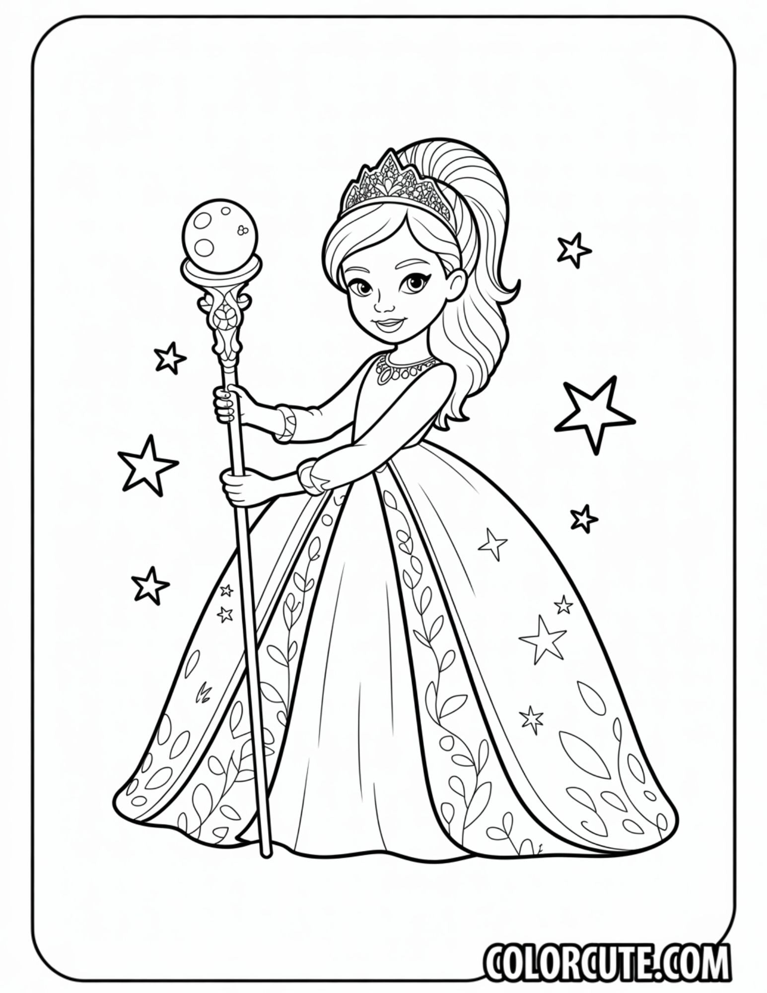 Fantasy Fashion Girl Coloring Pages | Free PDF Printables – Color Cute ...