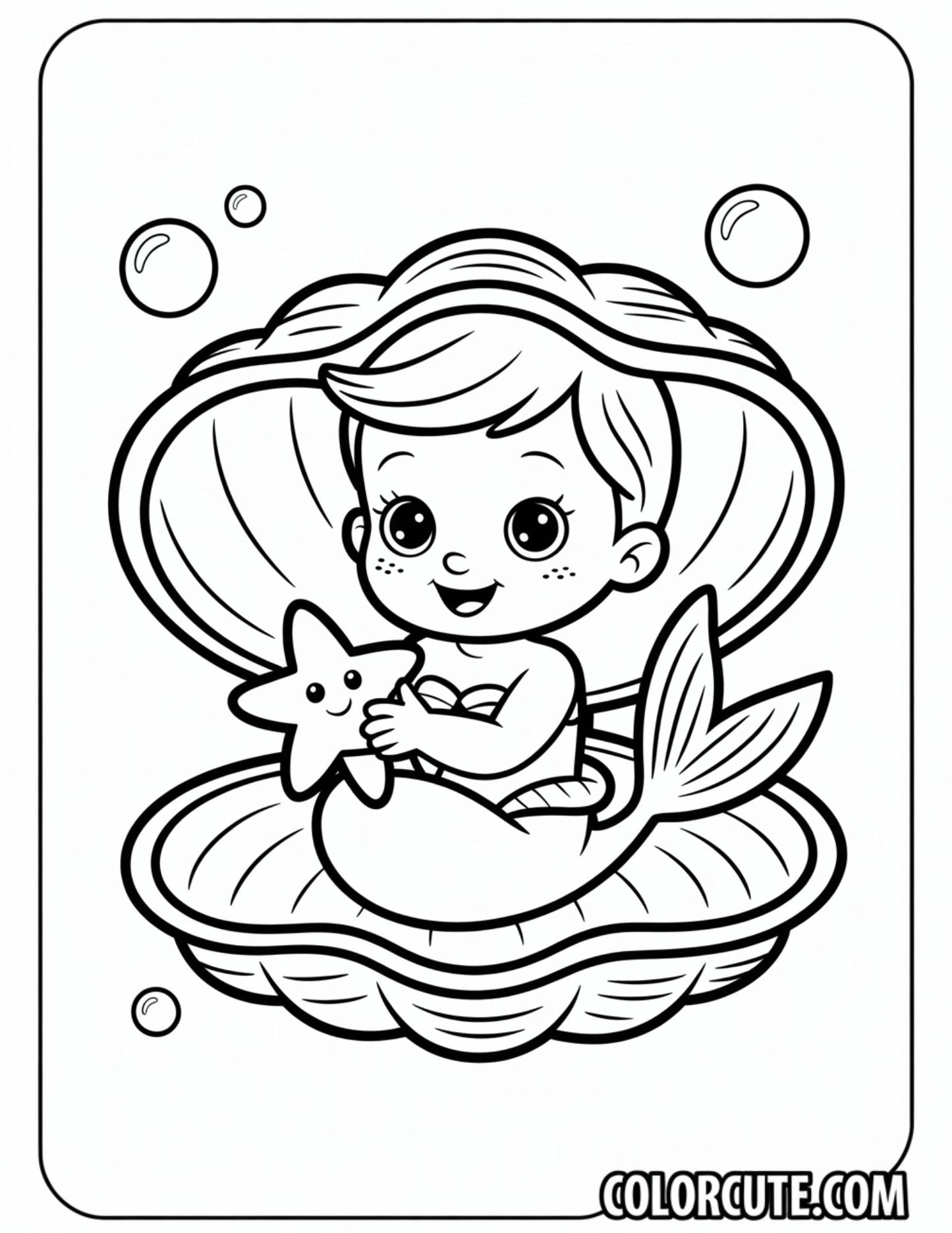 Baby Mermaid Coloring Pages | Free PDF Printables