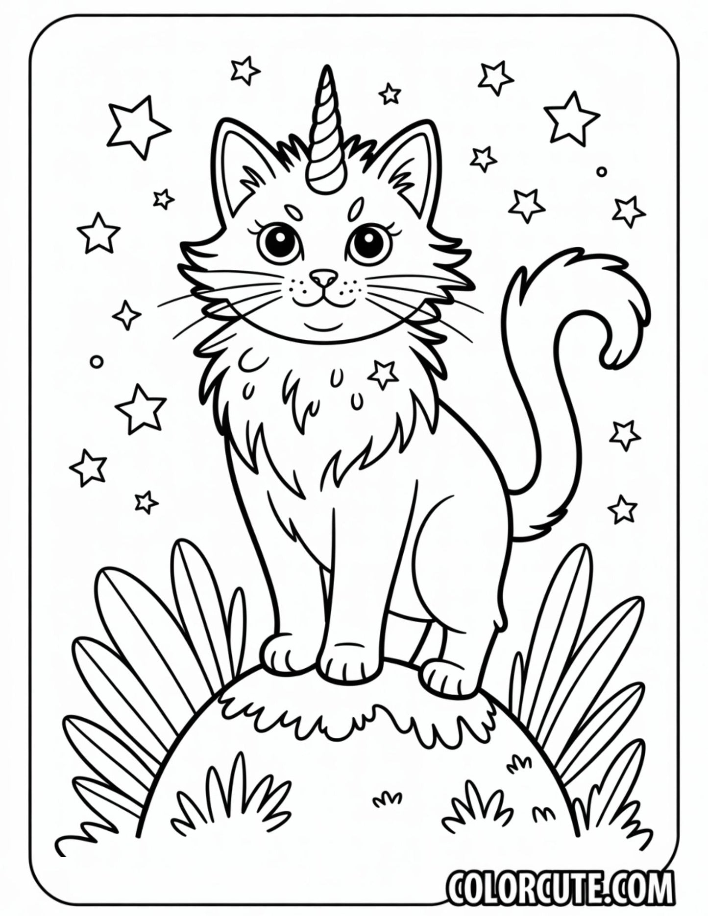 Cat Unicorn Coloring Pages | Free PDF Printables