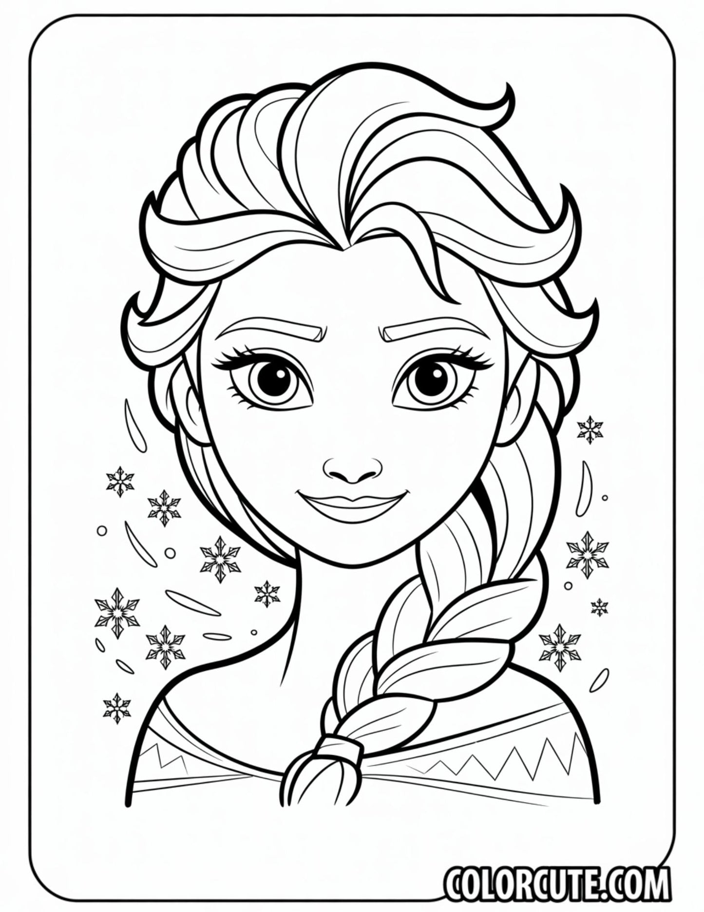 Elsa Face Coloring Pages | Free PDF Printables