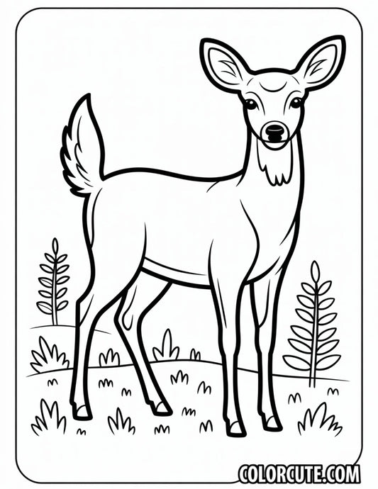 Girl Deer Coloring Pages - Free PDF Printables